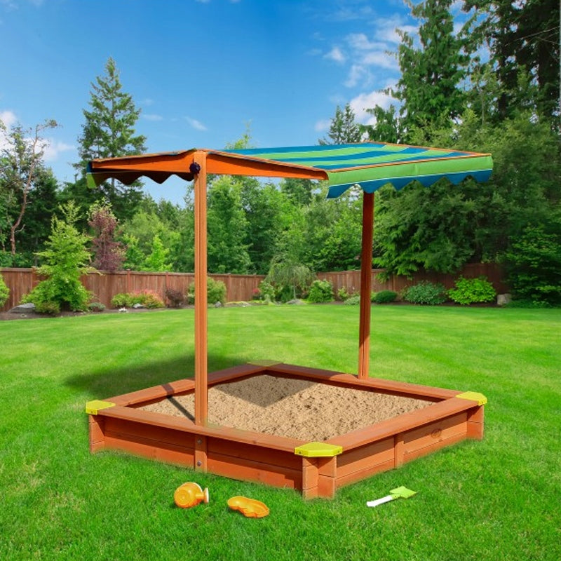 Wooden sandbox with adjustable visor Lily Sandpit AXI Kid's age 2+ years