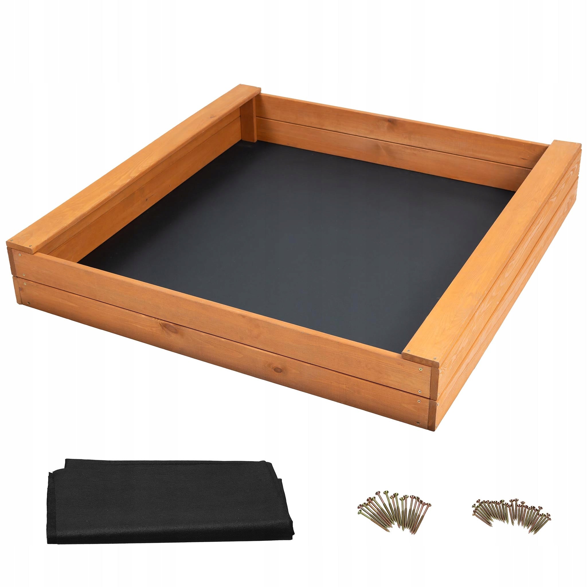 Wooden sandbox with garden benches for children brown 100x100 solid