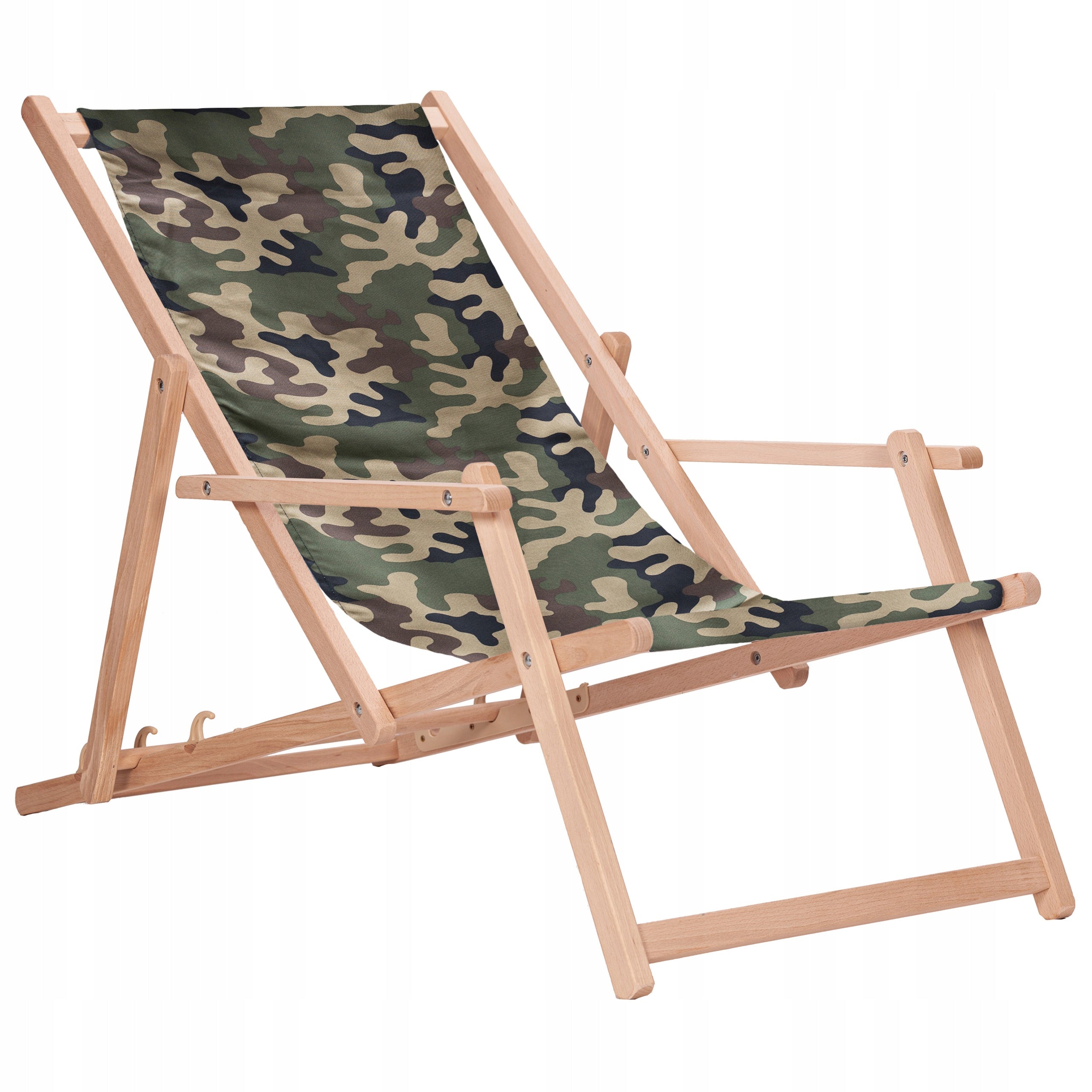 Wooden sun lounger with garden armrests Moro San-Drew TP14