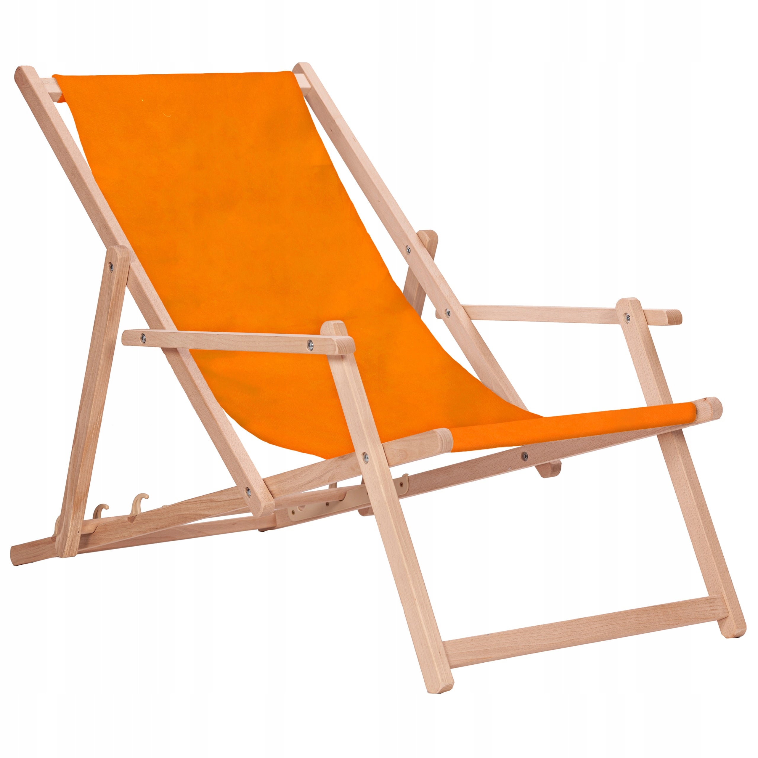Wooden sun lounger with garden armrests San-Drew TP08