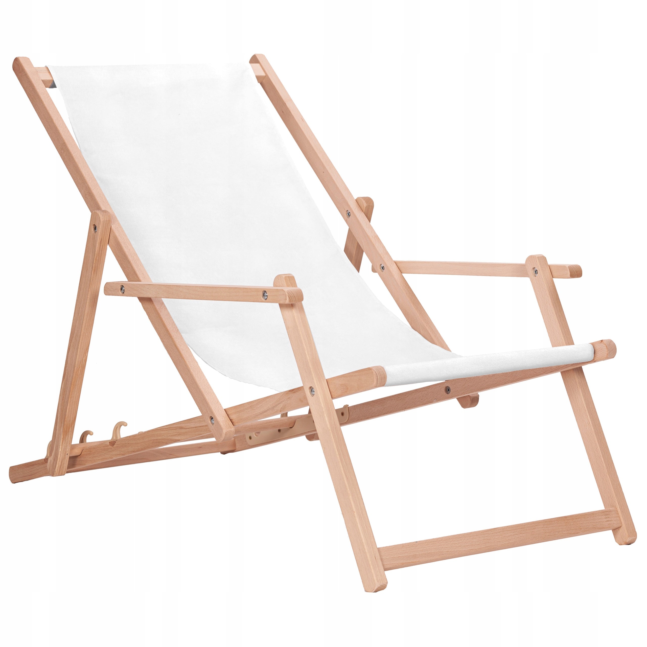 Wooden sun lounger with garden armrests San-Drew TP33