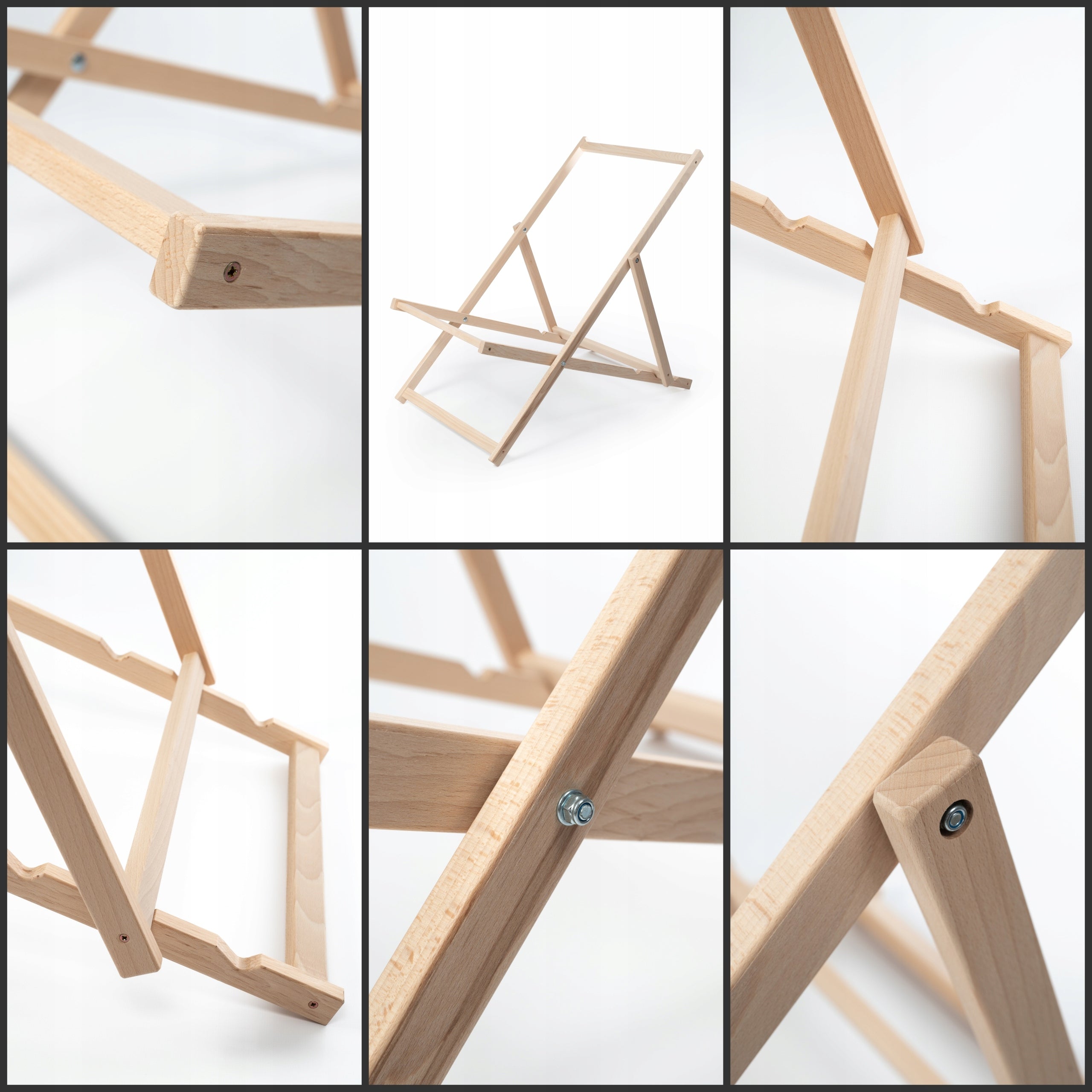 Wooden sunbed with its own print/logotype Color other