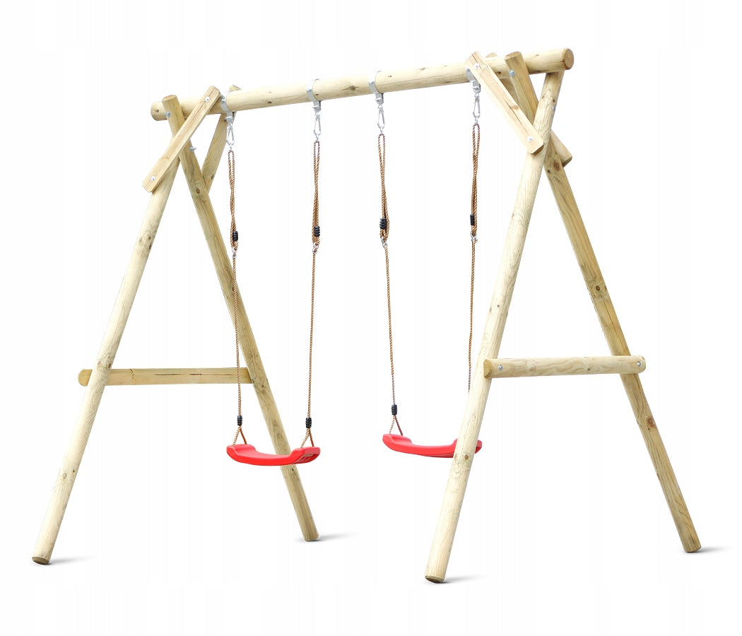 Wooden swing Klara with two seats Kind freestanding