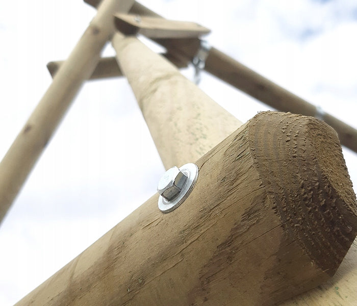 Wooden swing Klara with two seats Seat length 194 cm