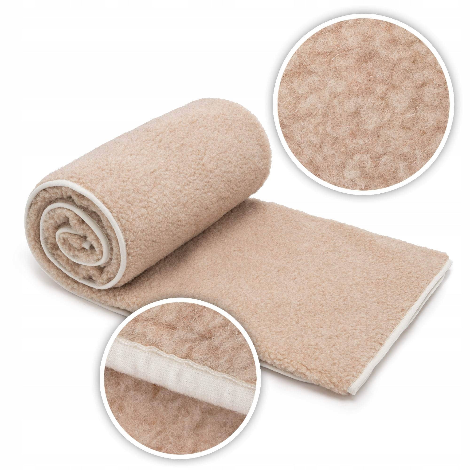 Wool Blanket Merinos Australian 100% Wool Beige Lamb Warm 220x200 EAN (GTIN) 5905562281247