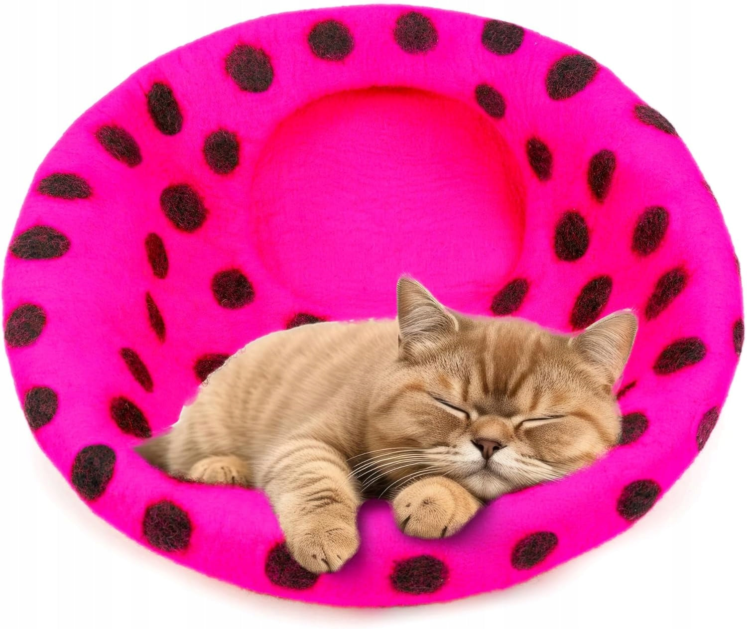 Woolygon Merino Wool Cat Cave – Pink with Dots EAN (GTIN) 0765855078436