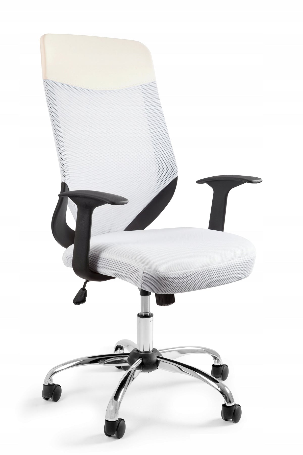 Work Chair MOBI PLUS White Swivel Office Mesh Fabric Armchair