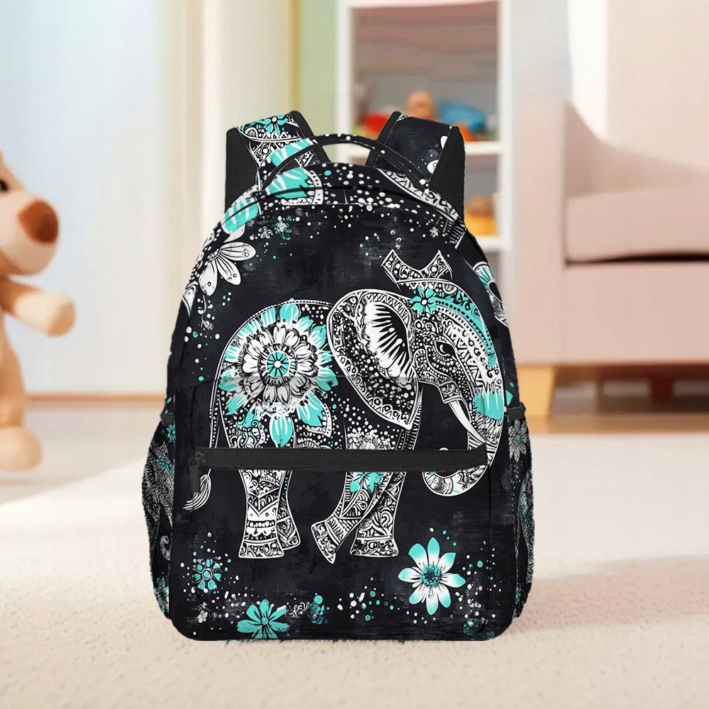 Work School Travel Backpack with Mandala Elephant Zen Print