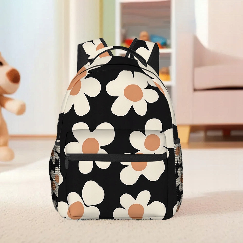 Work Shopping Casual Backpack Retro Floral Design