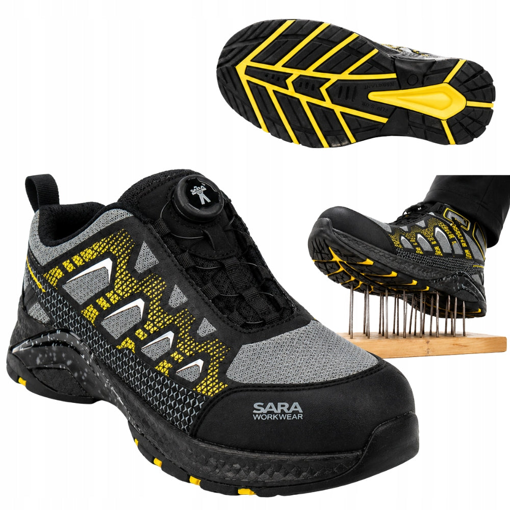 Work shoes with toe cap lightweight breathable sneakers S1P comfortable BHP
