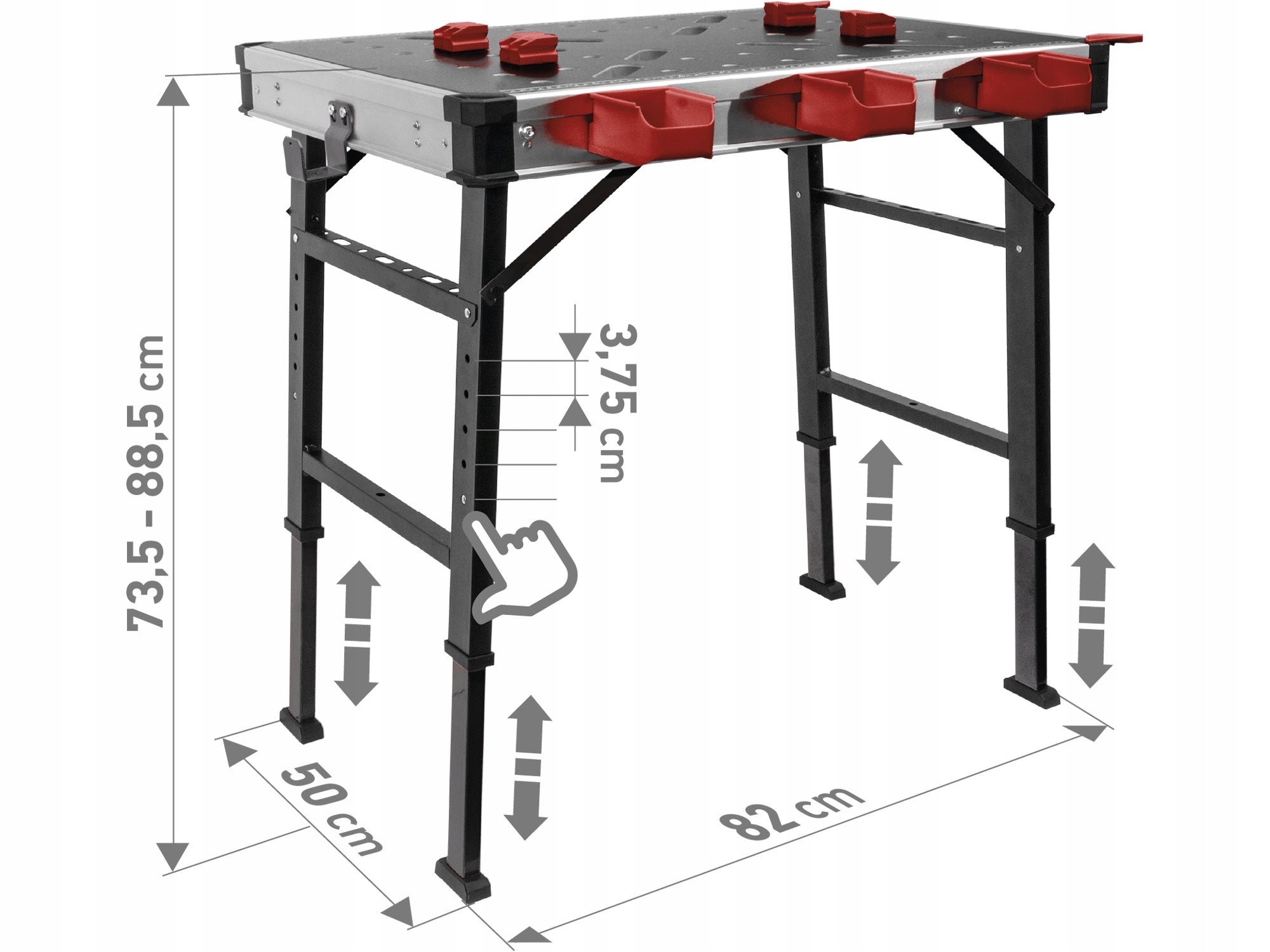 Workbench folding carpentry with height adjustment stable Brand Fortum