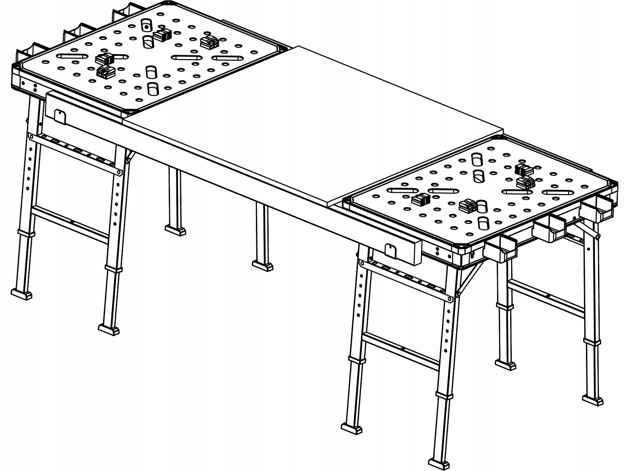 Workbench folding carpentry with height adjustment stable Product depth 50 cm