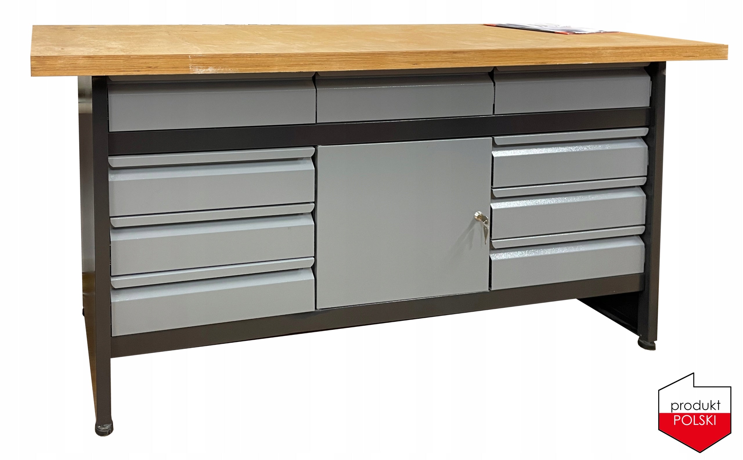 Workbench, large 170 cm, 9 sulfads, solid metal, Polish PRODUCT Brand MSI Gwarancja
