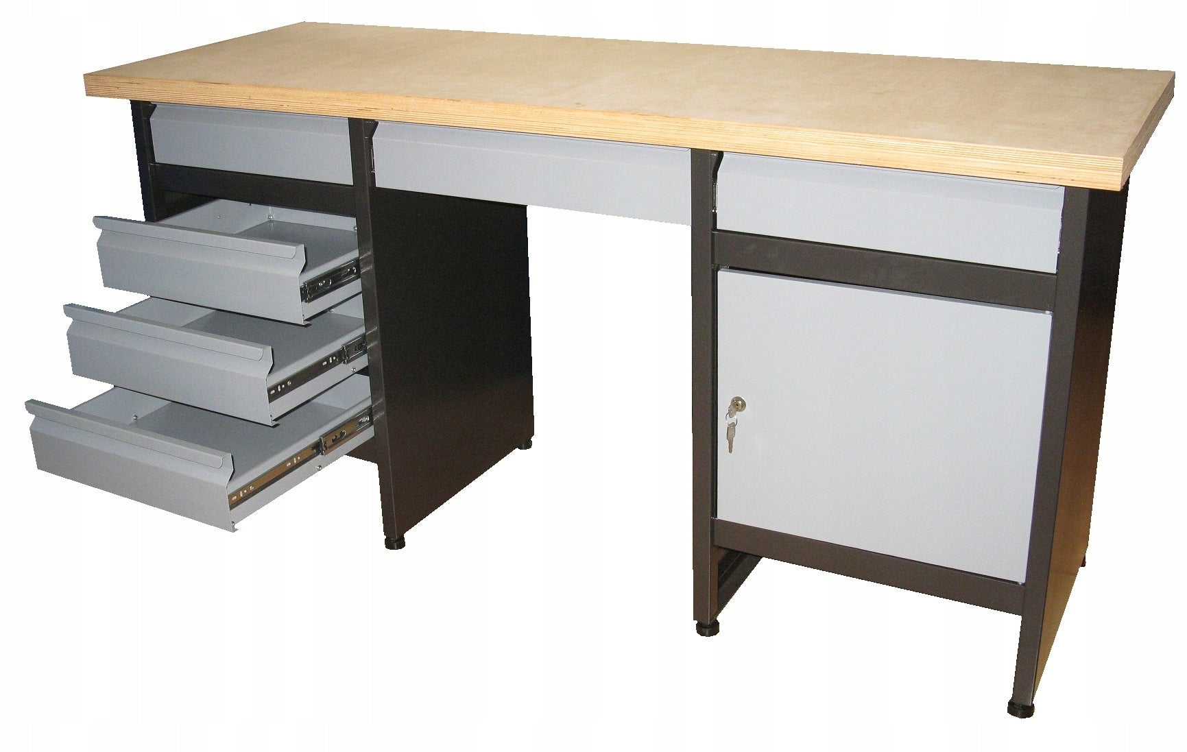 Workbench, large work desk 170 cm, grey, Polish PRODUCT. Brand MSI Gwarancja