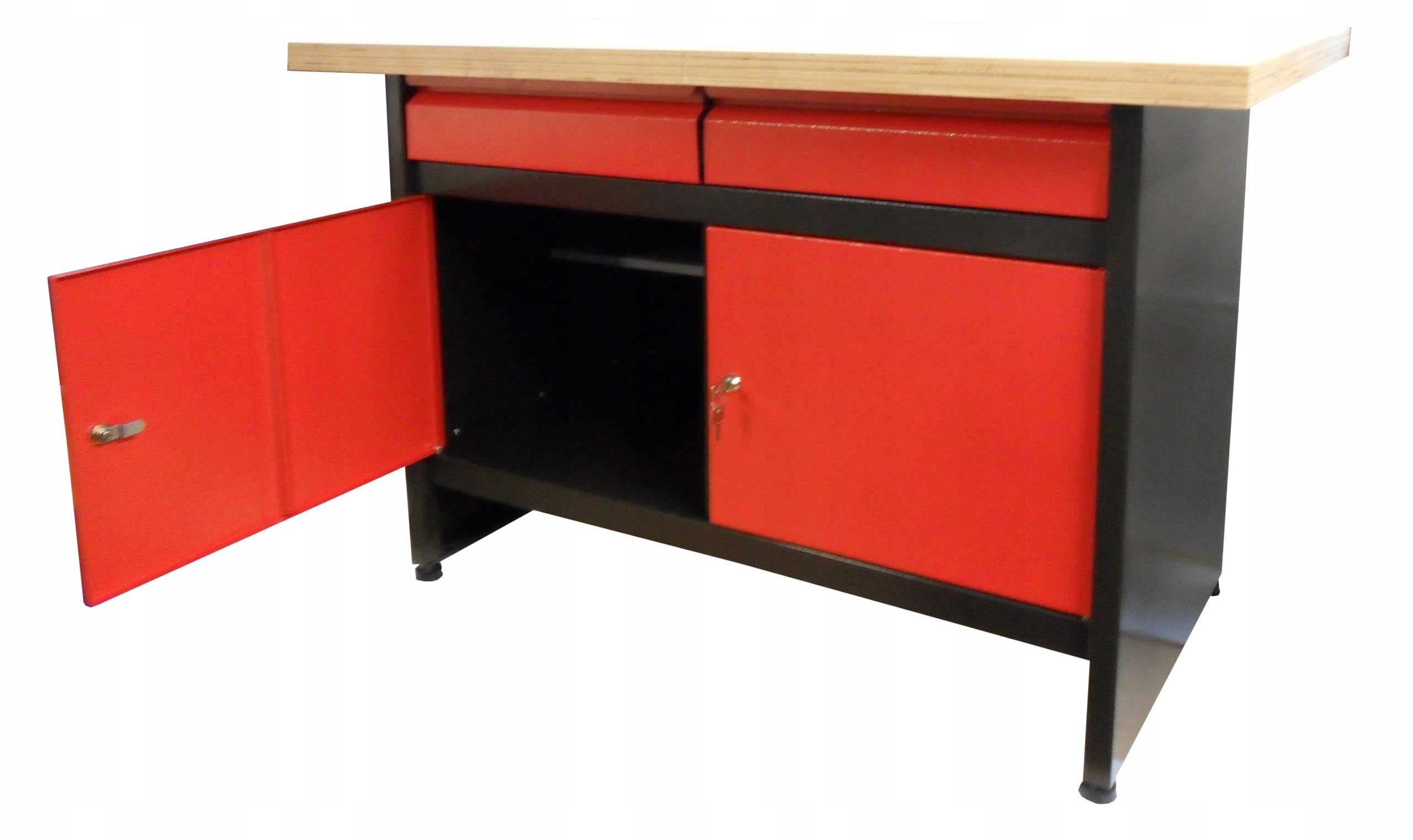 Workbench, tool cabinet, 120 cm, top 3 cm, Polish PRODUCT Manufacturer code OLS 02/30 czerwony