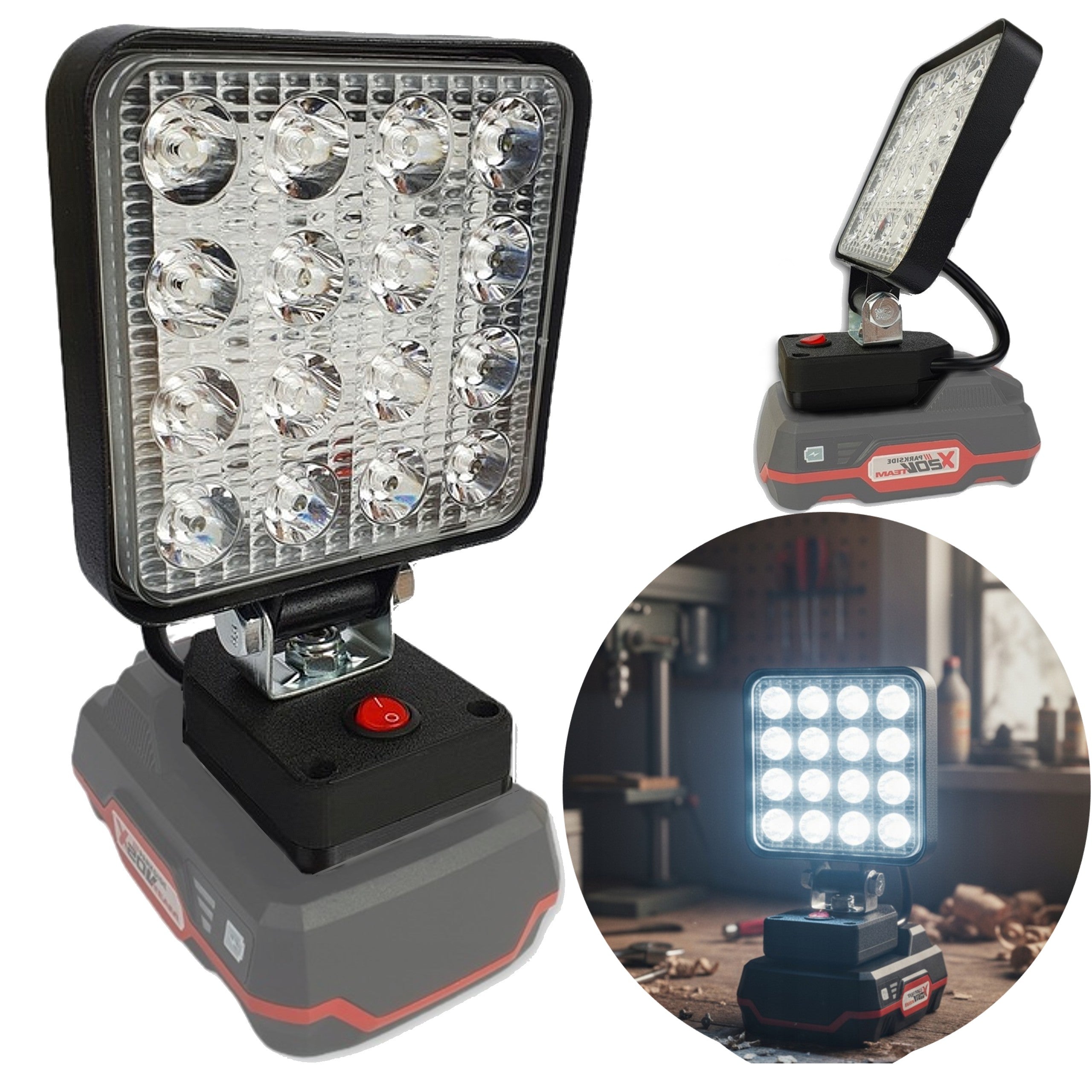 Workshop Lamp for Parkside LED Battery Adapter