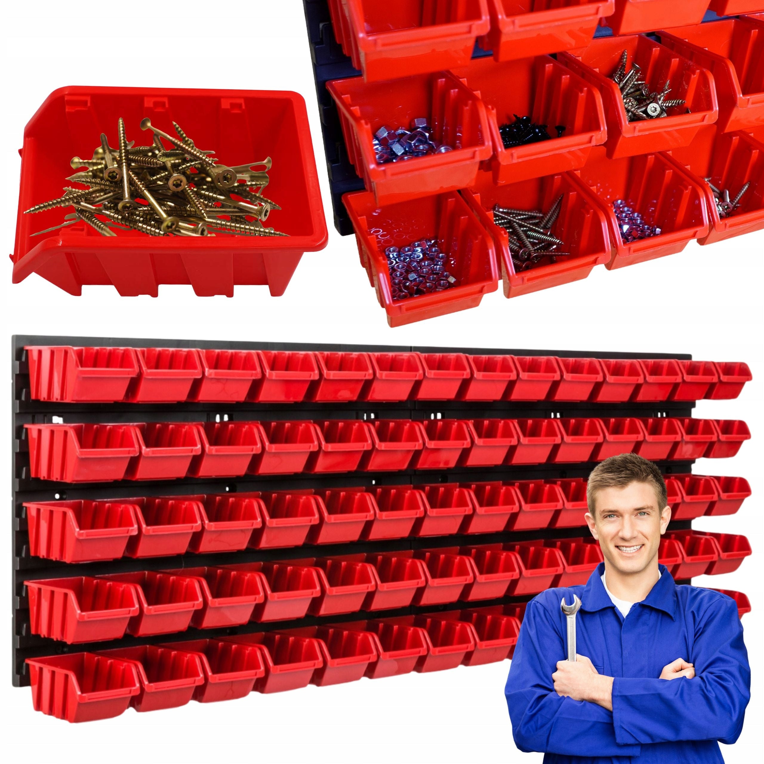 Workshop Tool Board + 70x Workshop Cuvette Garage Wall