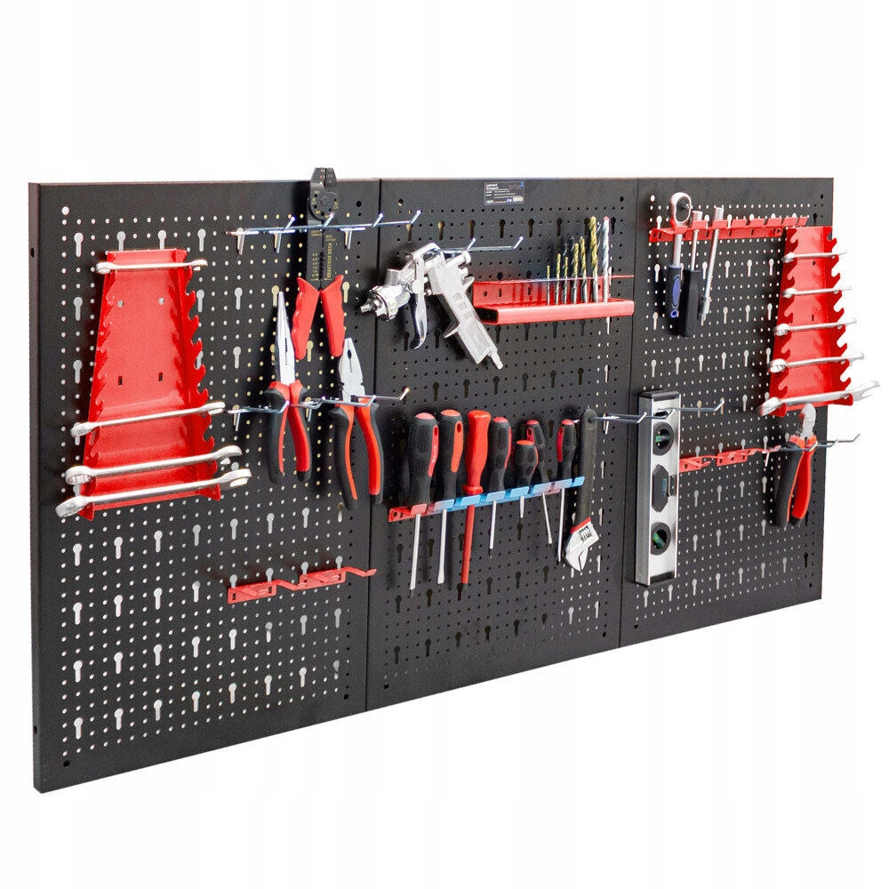 Workshop Tool Wall 120x60 cm Steel | Board with Handles | O Color red