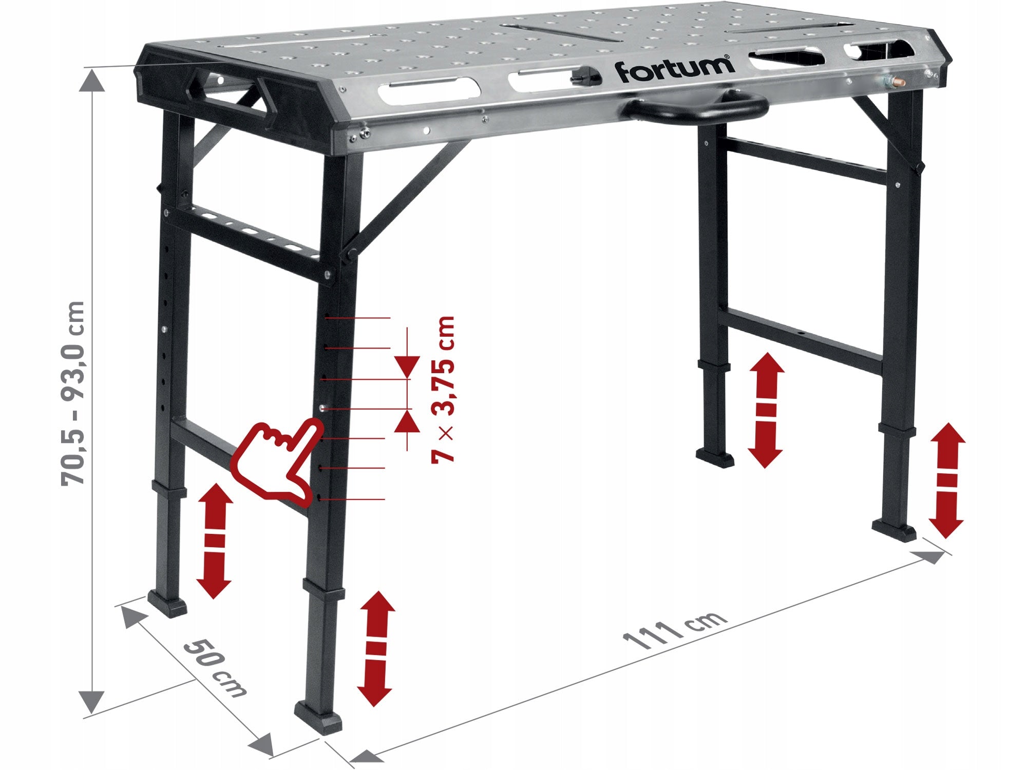 Workshop Welding Table Portable Folding Metal Adjustable 450kg Packaging status original