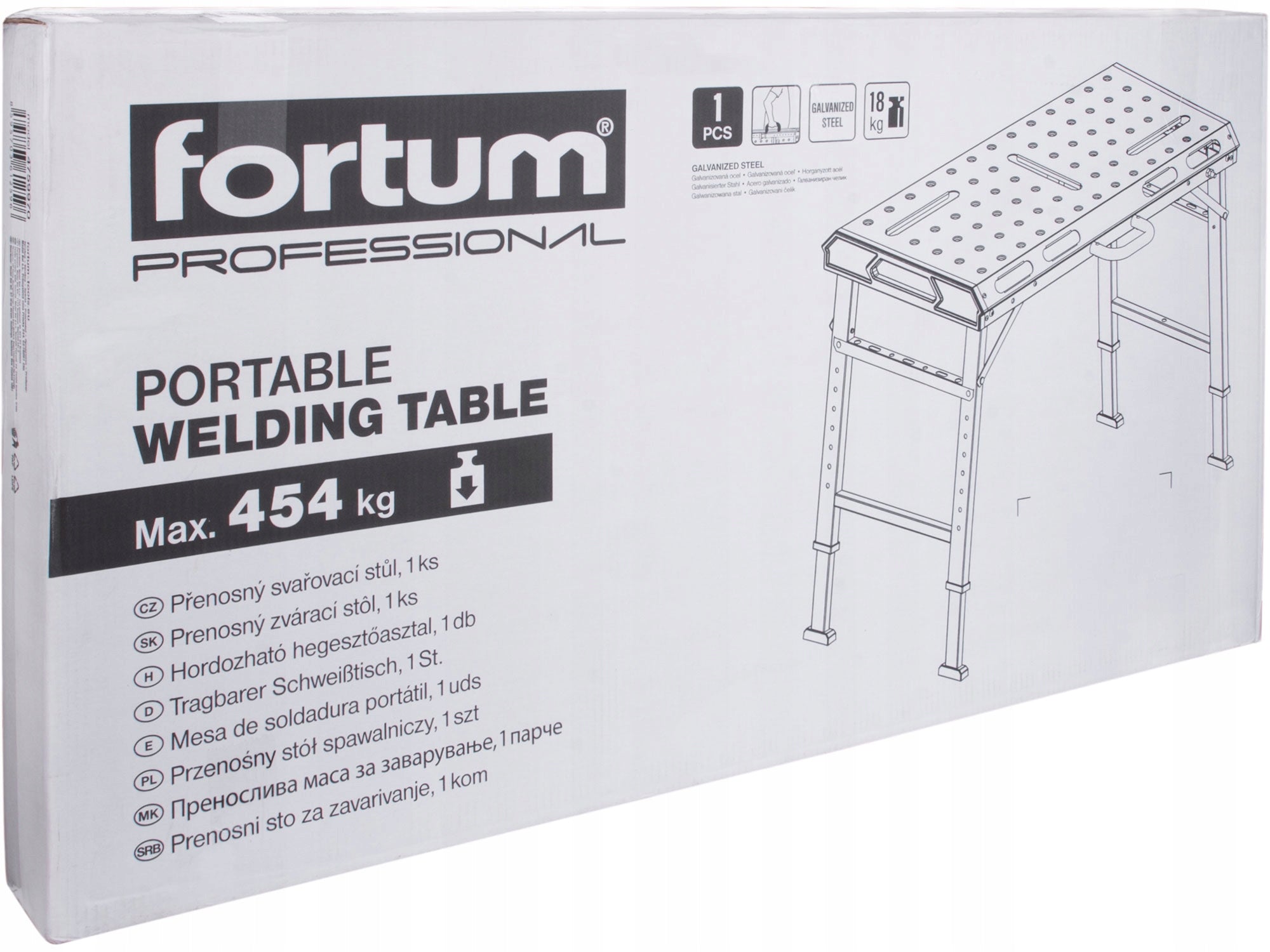 Workshop Welding Table Portable Folding Metal Adjustable 450kg Product width 107 cm