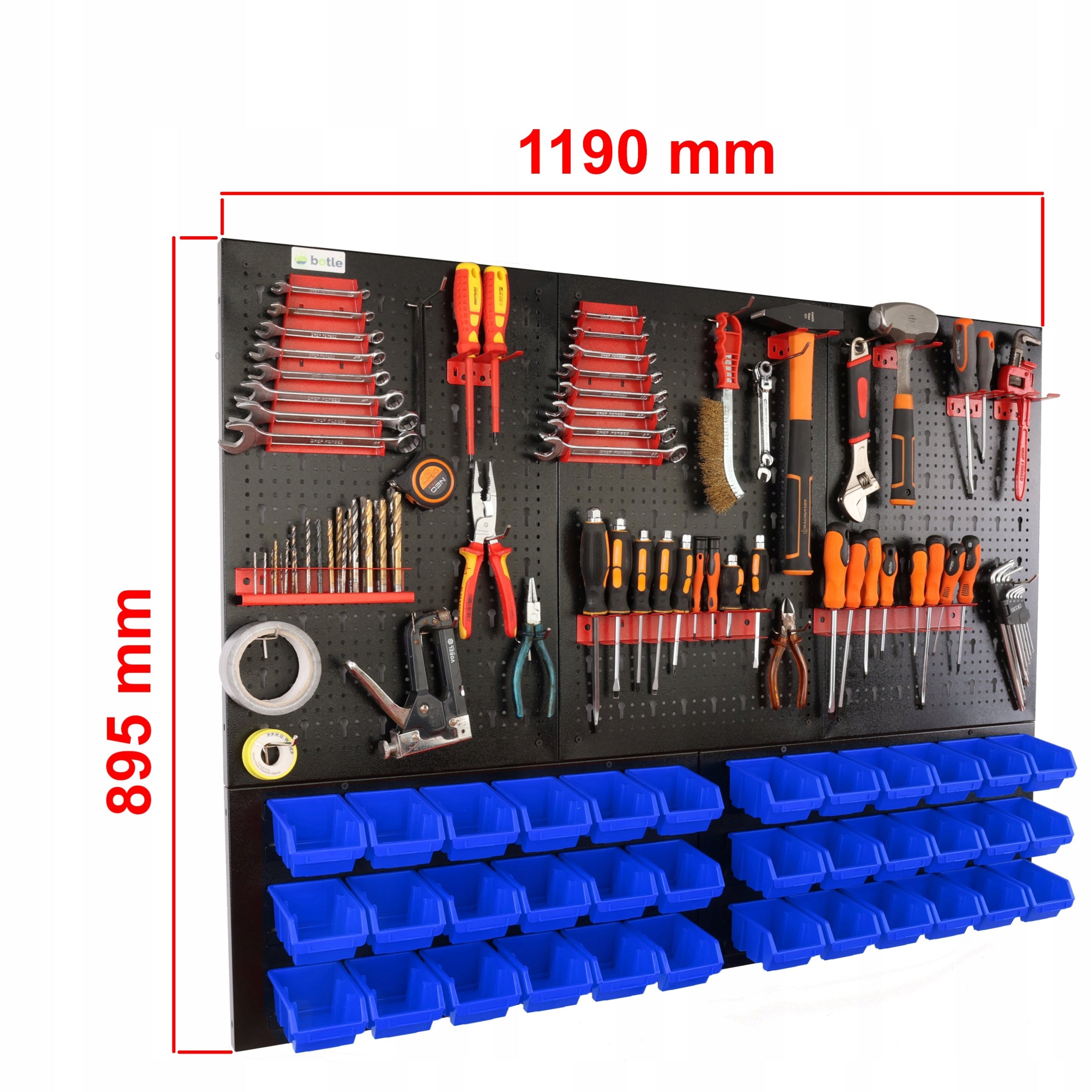 Workshop board botle 120x90cm metal 36x container blue handles EAN (GTIN) 5904865743322