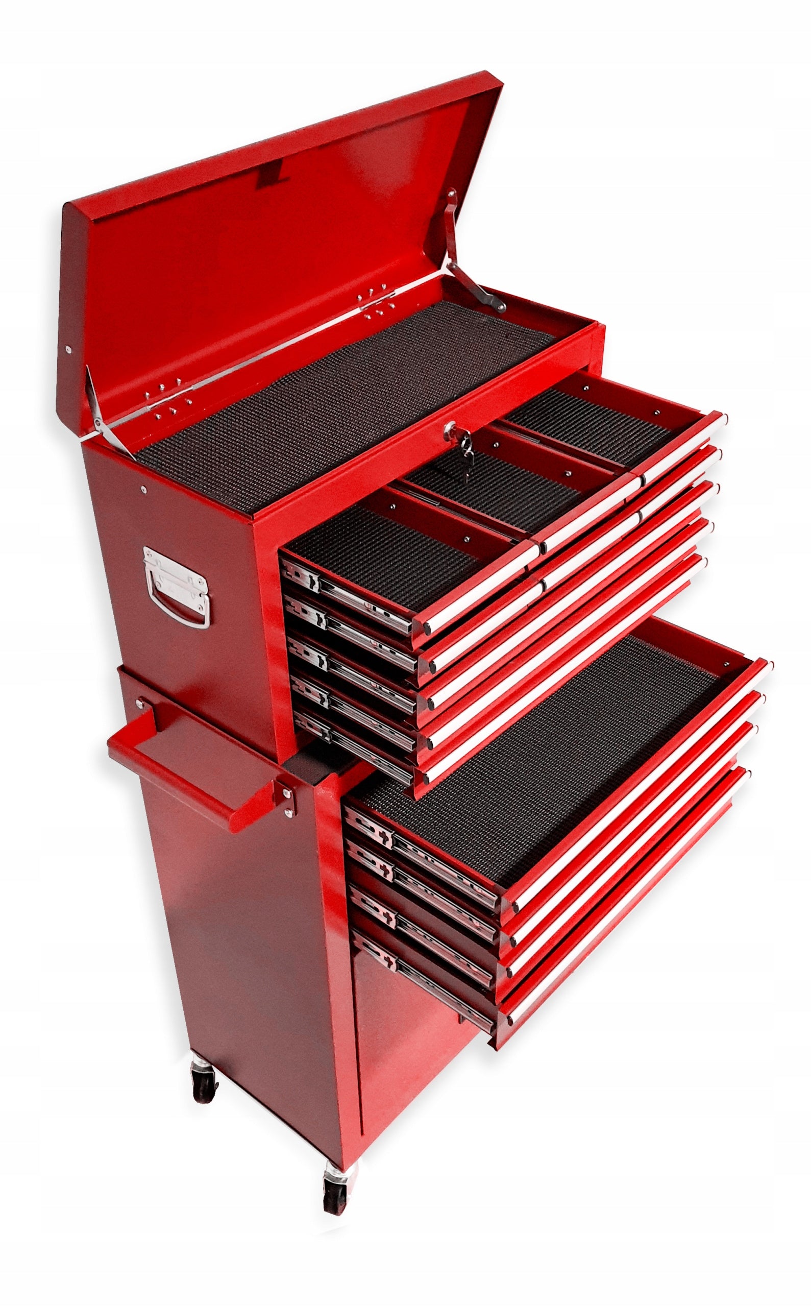 Workshop cabinet tool trolley 13 drawers - Ball bearings RED Weight 34 kg