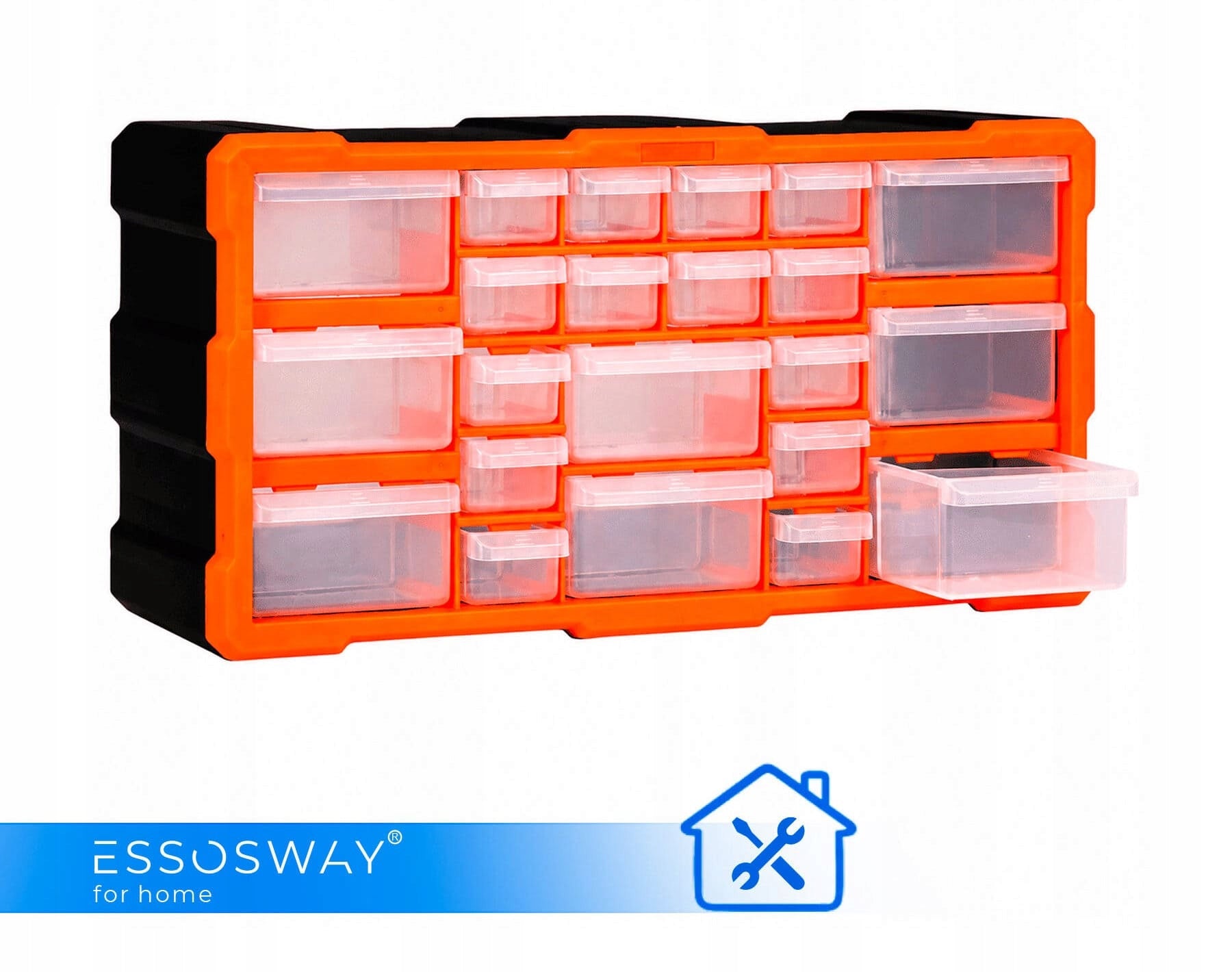 Workshop container Organizer closed with screws wall screws Essosway Color orange
