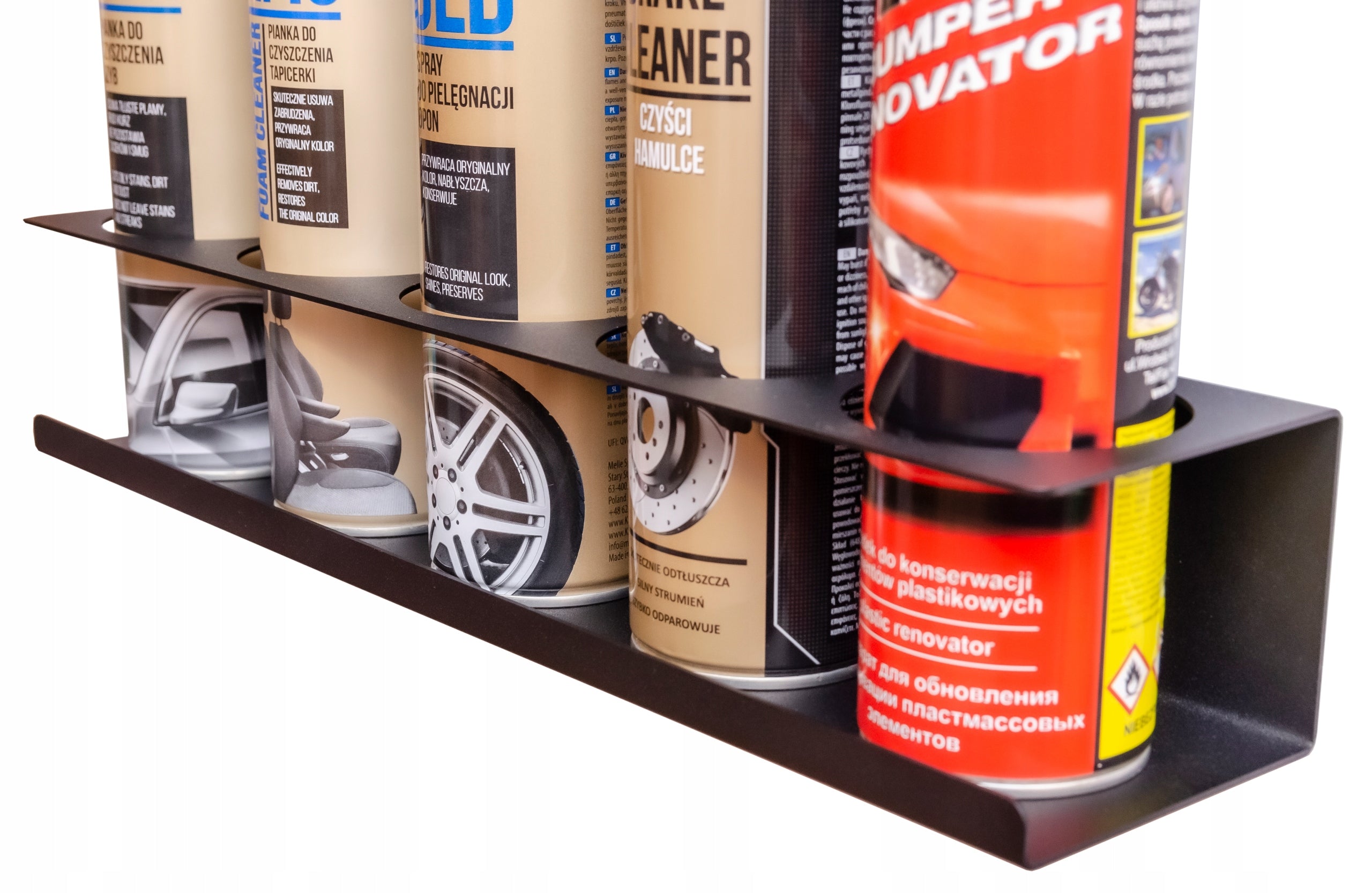 Workshop hanger for SPRAYS, CANS, BOTTLES, MOUNTING FOAMS - 5 places EAN (GTIN) 5906269360136