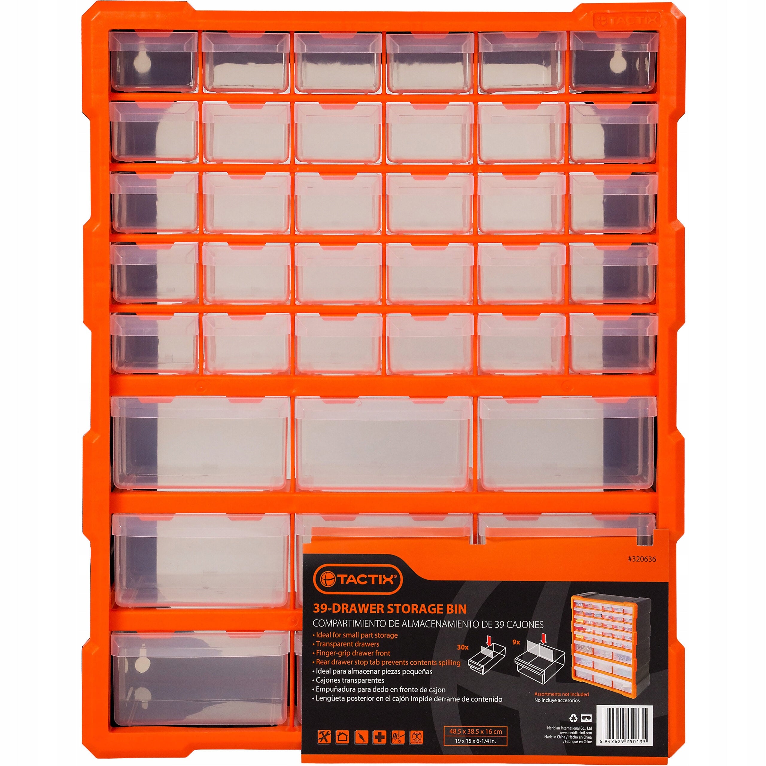 Workshop organizer 39 drawers - TACTIX PREMIUM Color orange