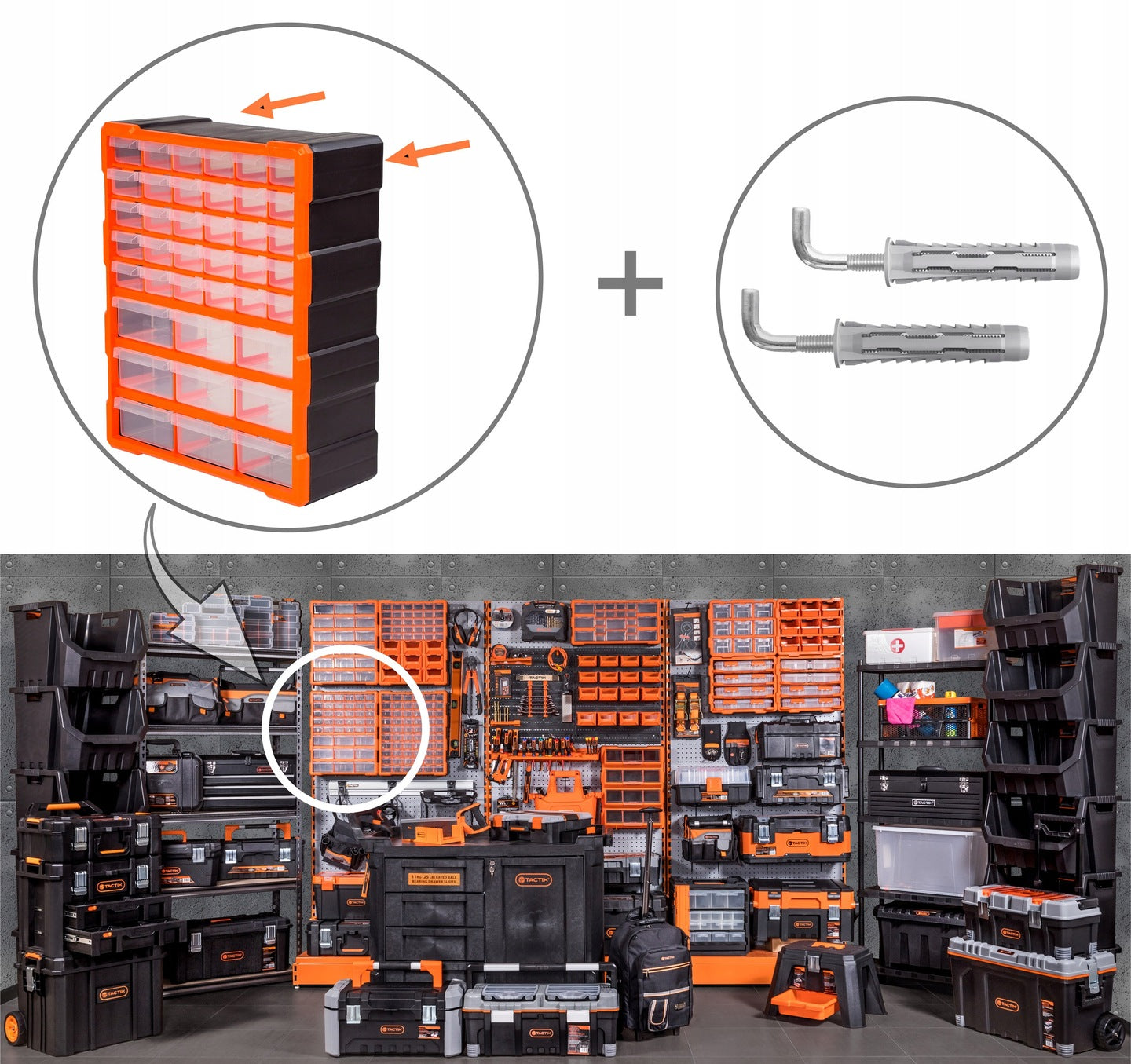 Workshop organizer 39 drawers - TACTIX PREMIUM Manufacturer code 320636
