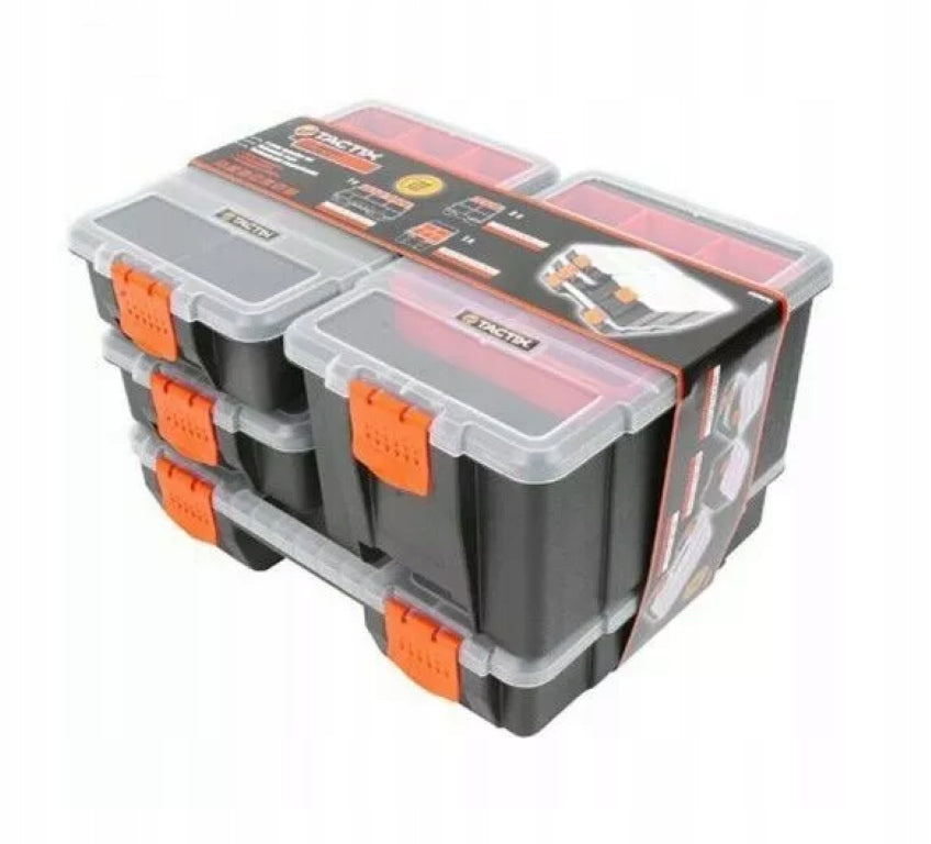 Workshop organizer 4in1 plastic set of 4 containers with latches