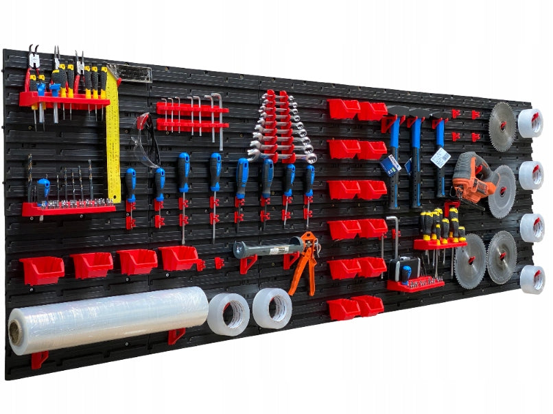 Workshop tool board TABLICO 232,2x78cm + stickers 16 cuvettes