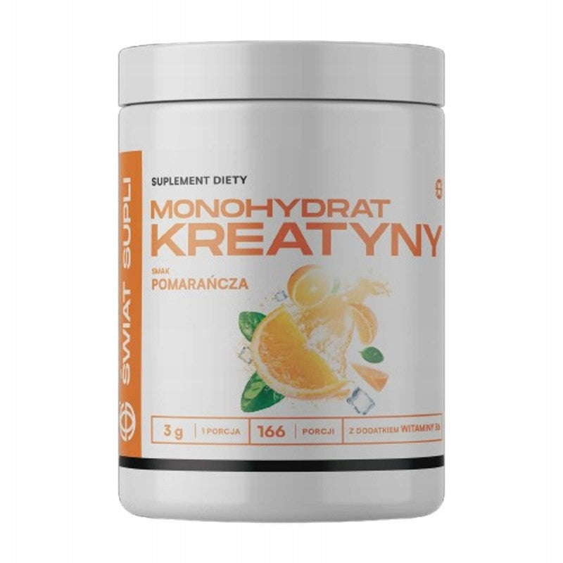 World Supli Creatine Monohydrate 500g ORANGE Creatine Powder Strength Power