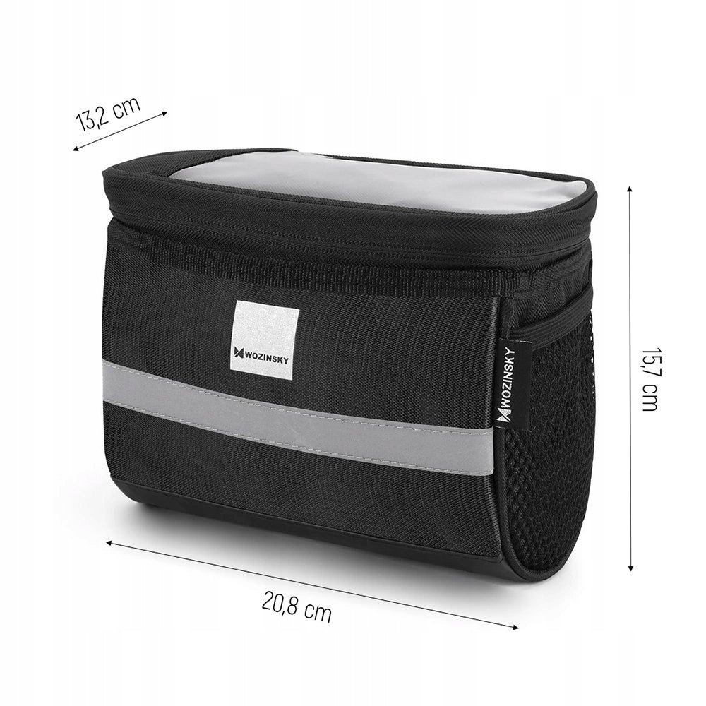 Wozinsky handlebar bike bag with phone case 2 l black Capacity 2 l