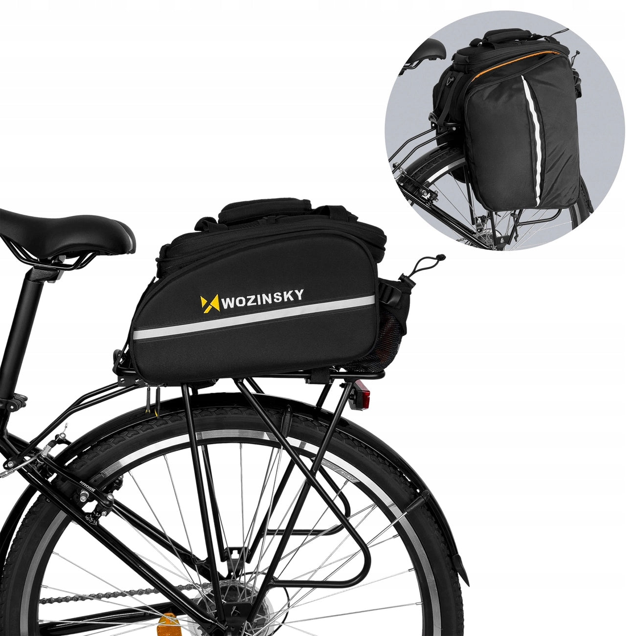 Wozinsky large bicycle bag for trunk 35l + rain cover
