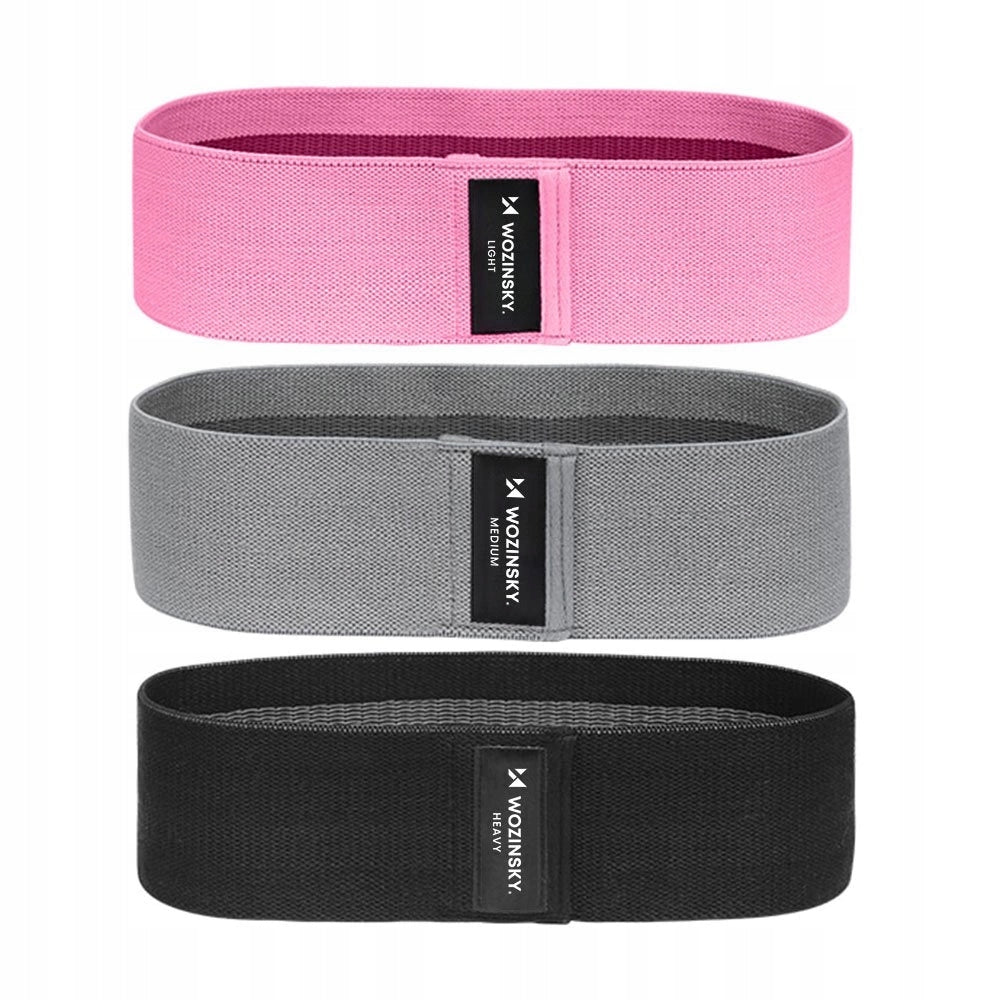 Wozinsky set of 3x material resistance exercise bands mini band yoga fit Color multicolor