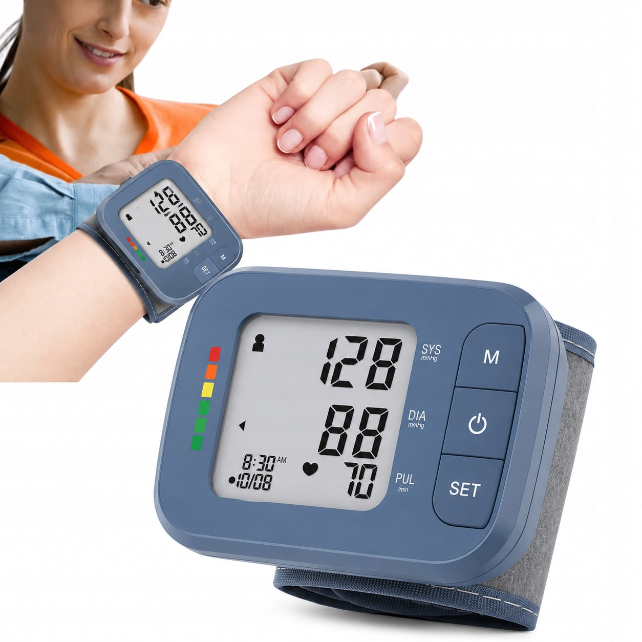 Wrist blood pressure monitor DBP-2253 automatic heart rate monitor large LCD screen
