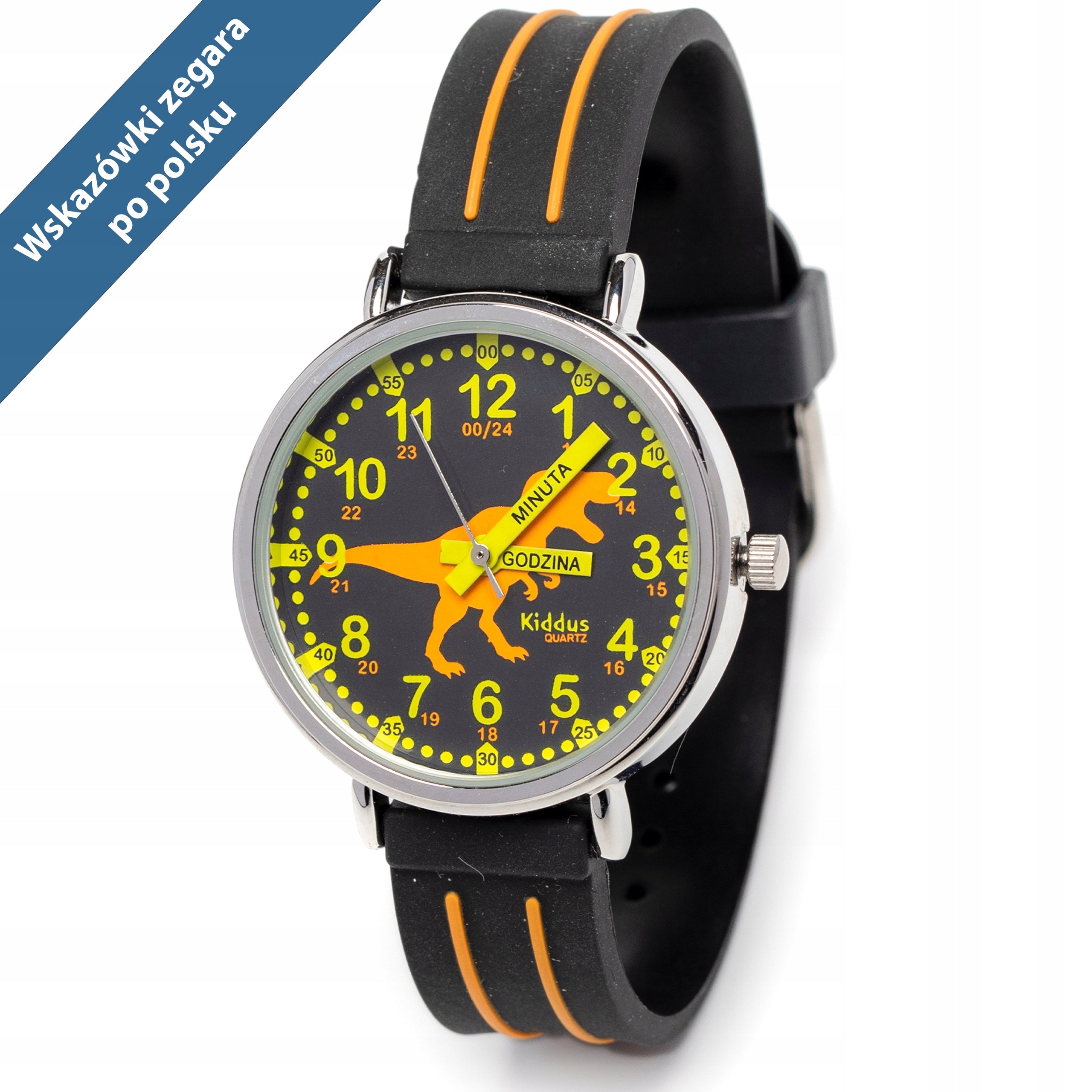 Wristwach educative for boys and girls. Learn to tell the time - Polish