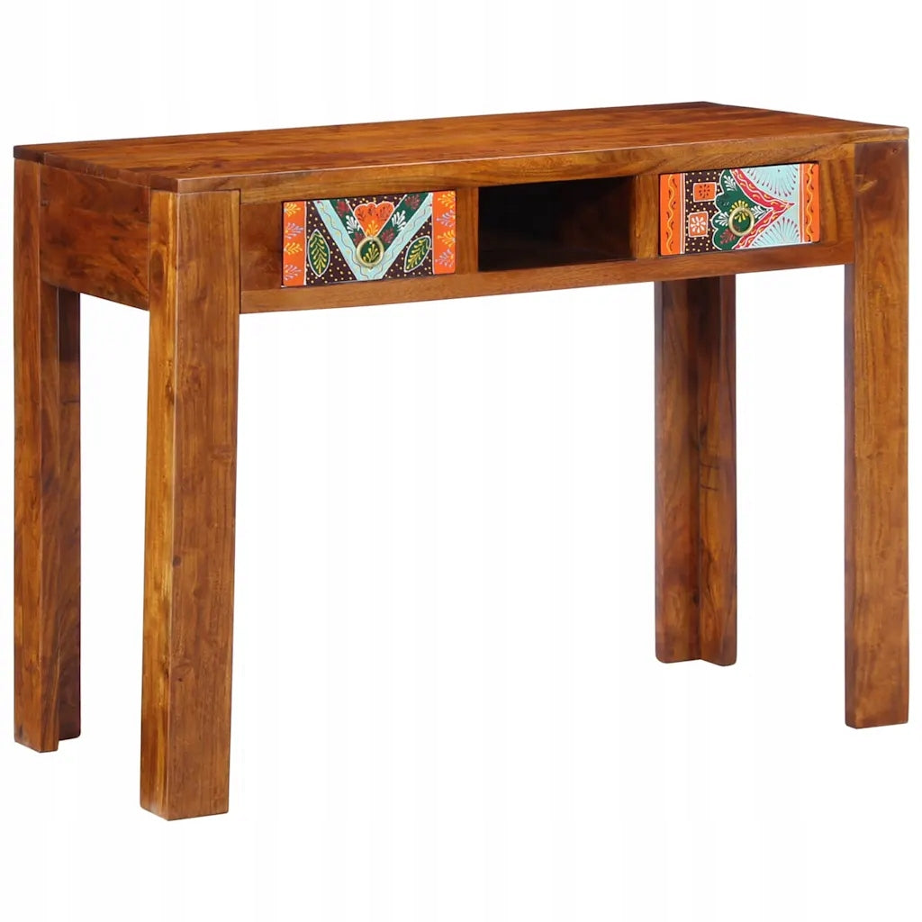 Writing Desk with Drawer Brown 100 x 50 x 75 cm Furniture color Acacia wood