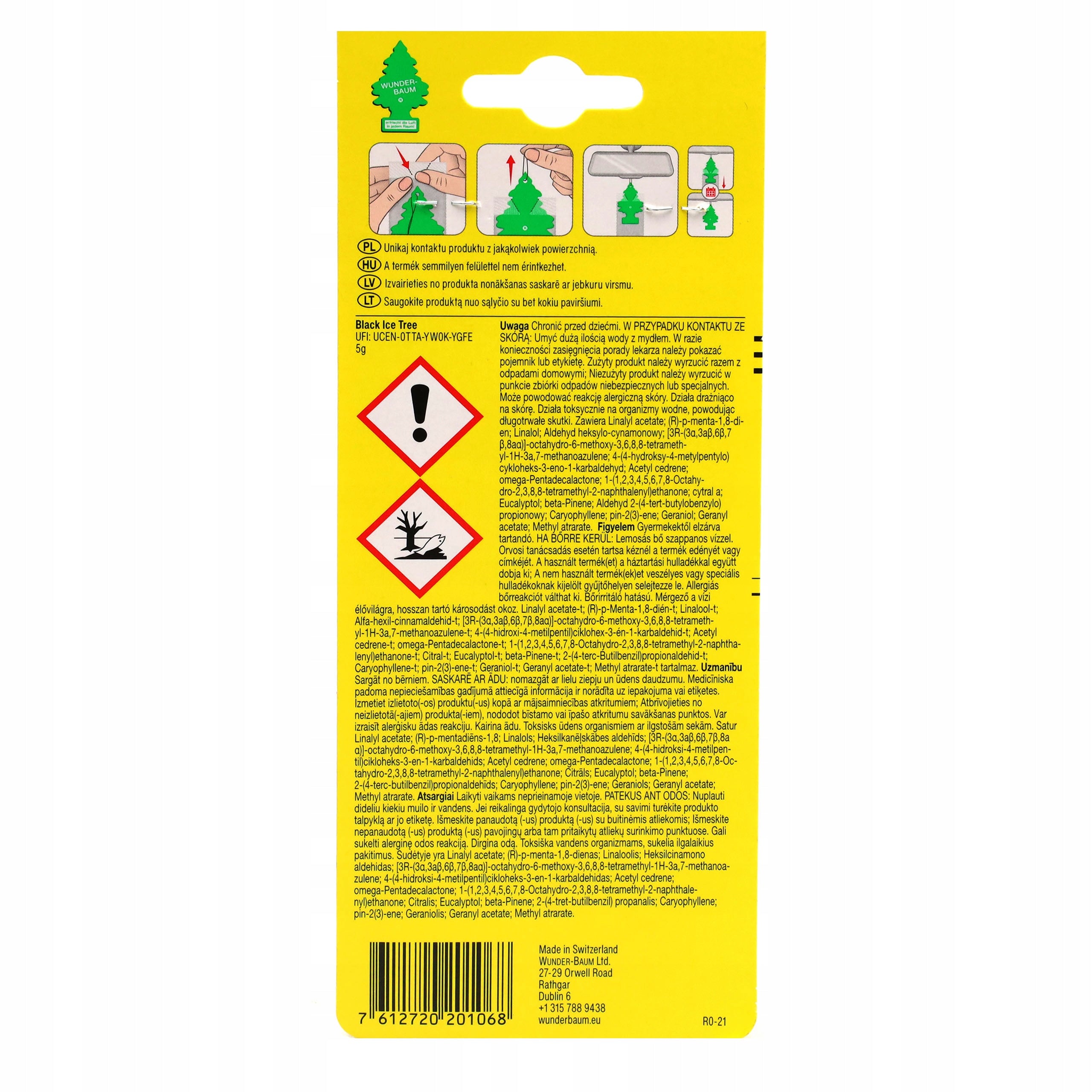 Wunder Baum Black iCE Scented Christmas Tree Manufacturer's catalog number 23-015