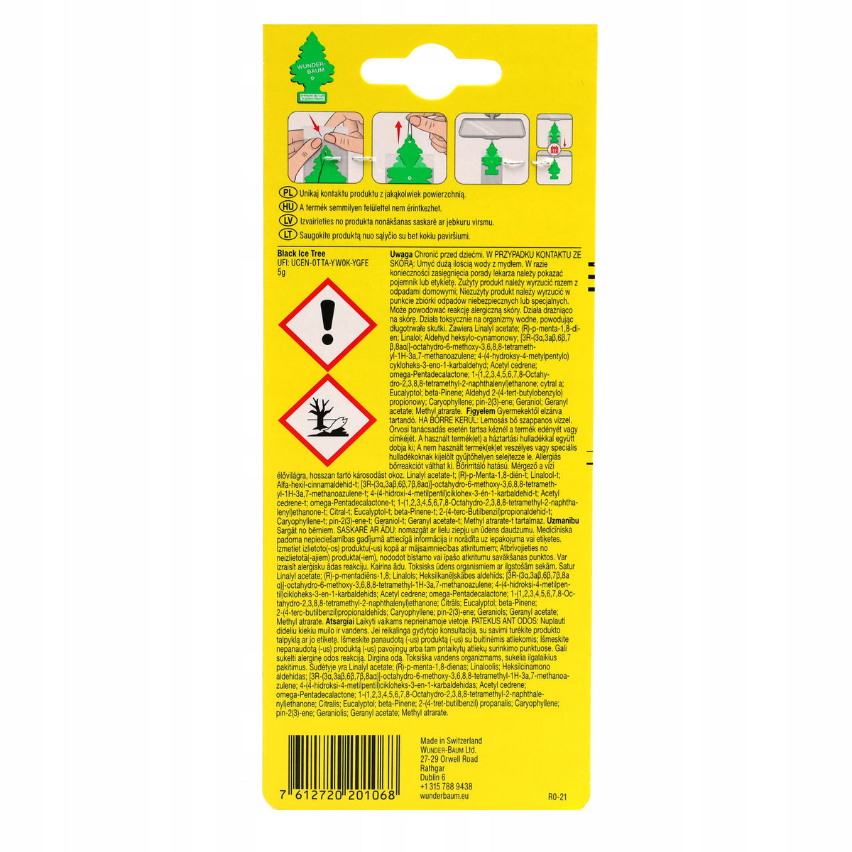 Wunder Baum Black iCE Scented Christmas Tree Manufacturer's catalog number 23-015