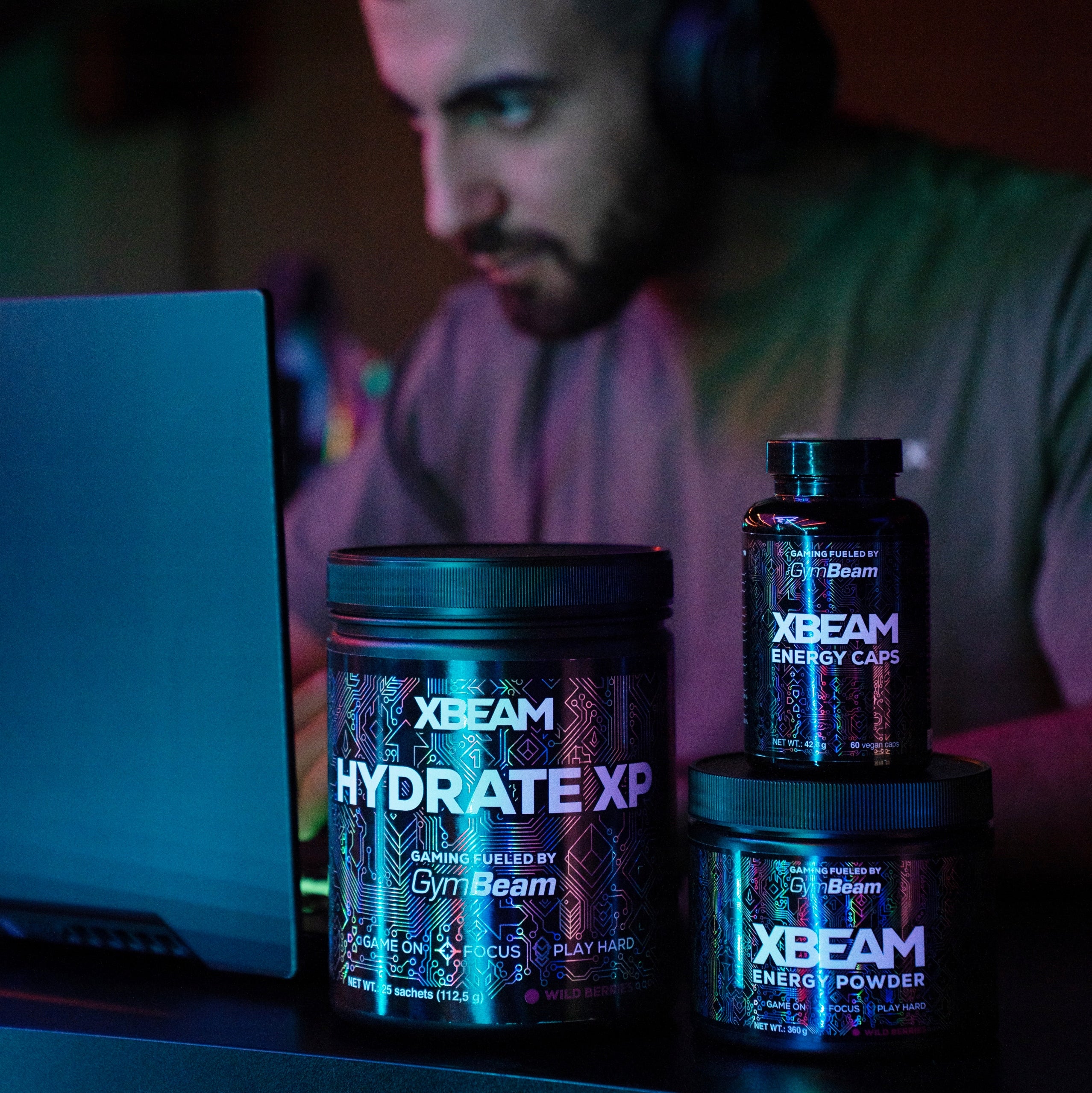 XBEAM ENERGY POWDER FOR GAMERS GAMING 360g GymBeam wild berries EAN (GTIN) 8586022218606