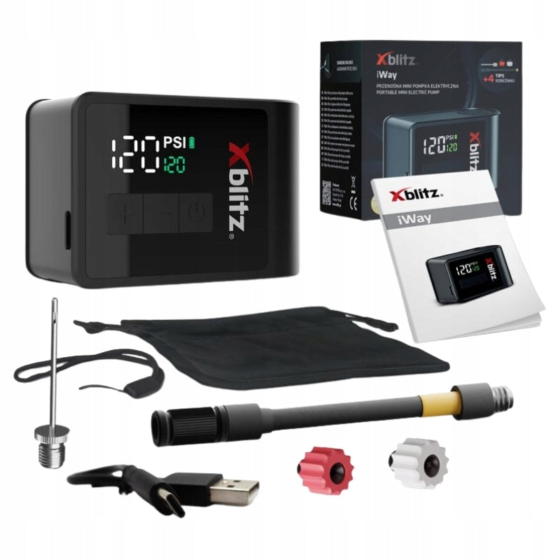 XBLITZ IWAY PORTABLE MINI ELECTRIC PUMP FOR SCOOTERS, BICYCLES AND BALLS
