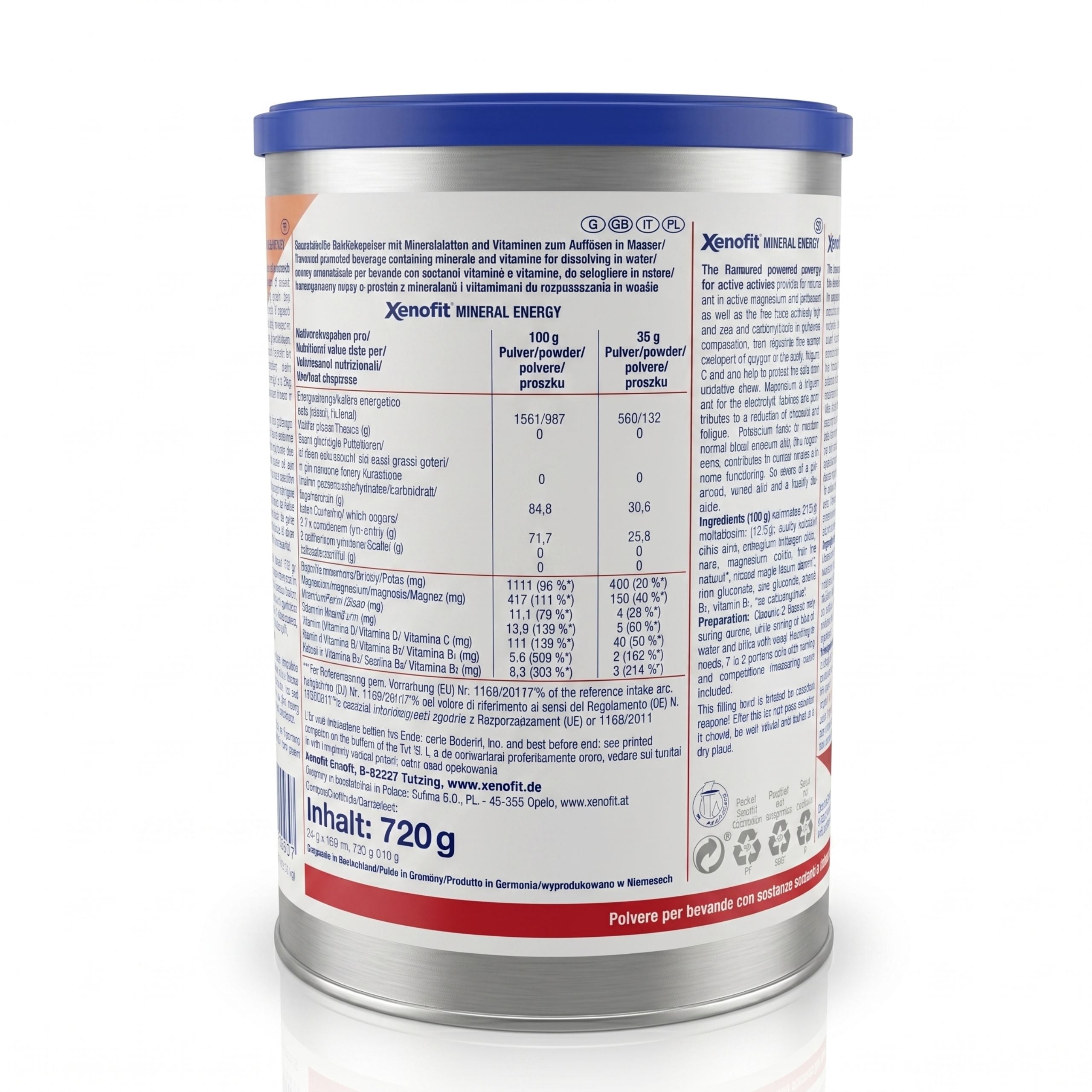 XENOFIT MINERAL ENERGY MINERAL DRINK ISOTONIC ELECTROLYTES MAGNESIUM POTASSIUM Expiration date not specified