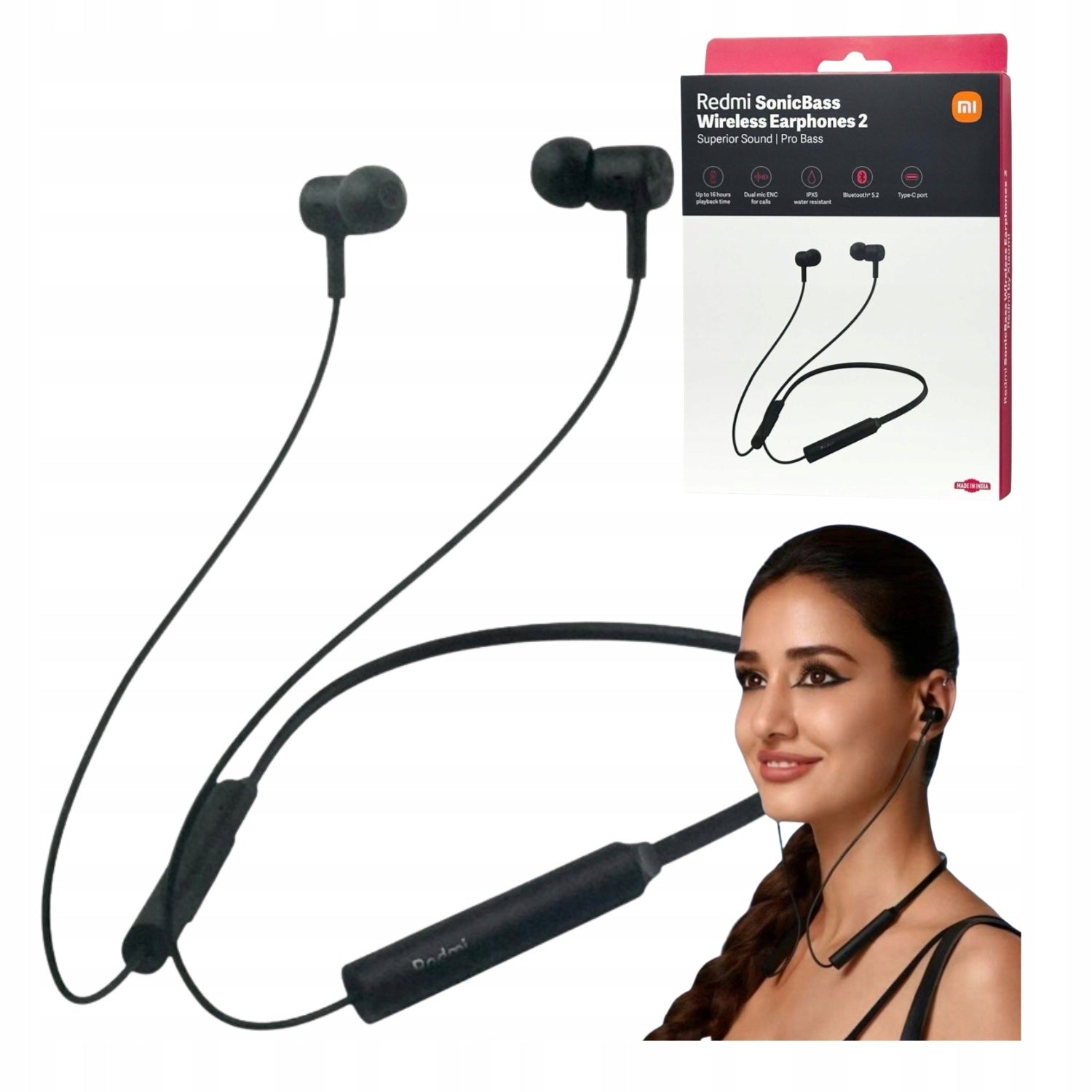 XIAOMI REDMI SONICBASS 2 WIRELESS EARBUDS MICROPHONE BLACK Packaging status original
