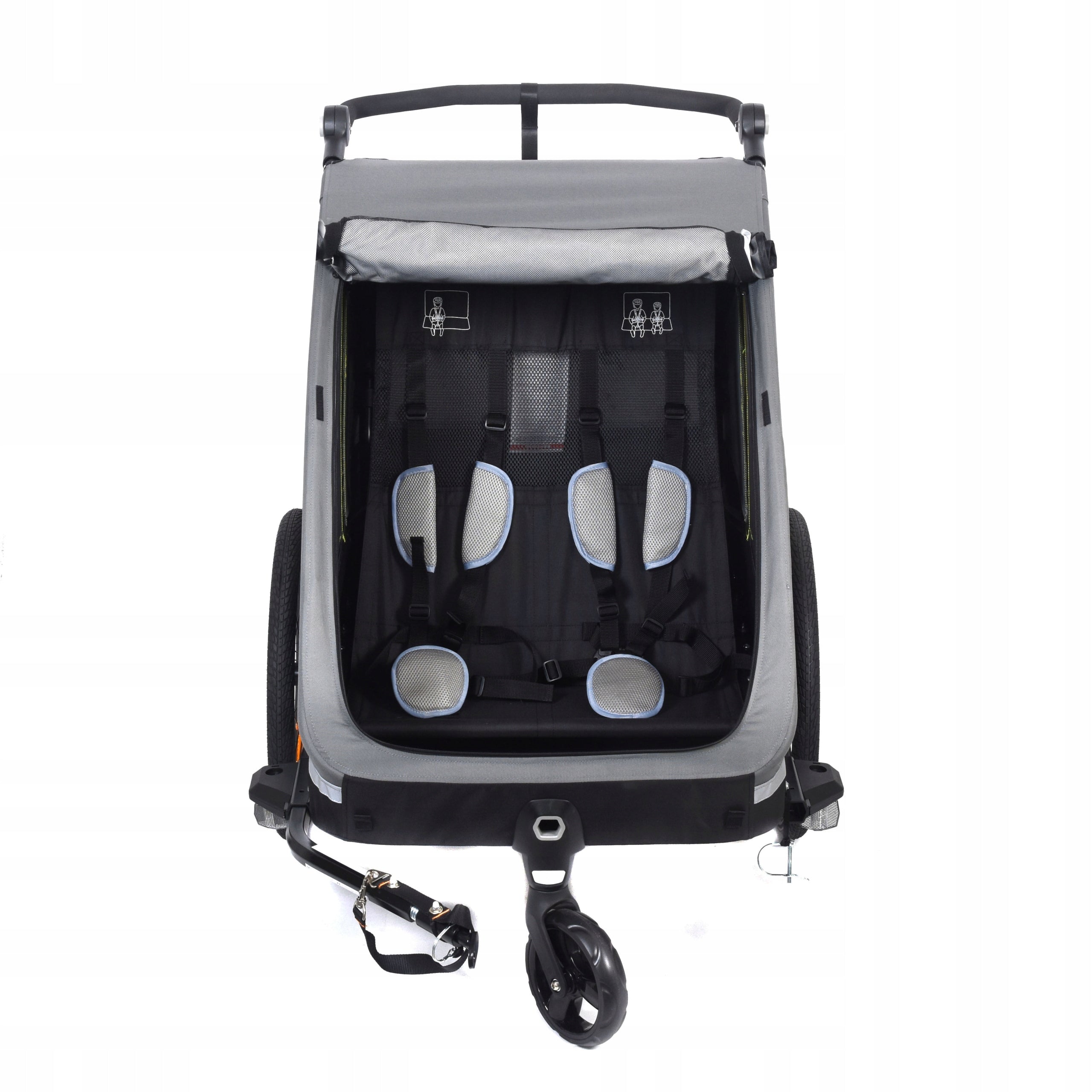 XL CUSHIONED LARGE BICYCLE TRAILER for 2 Children DOUBLE JOGGER Manufacturer code 93510