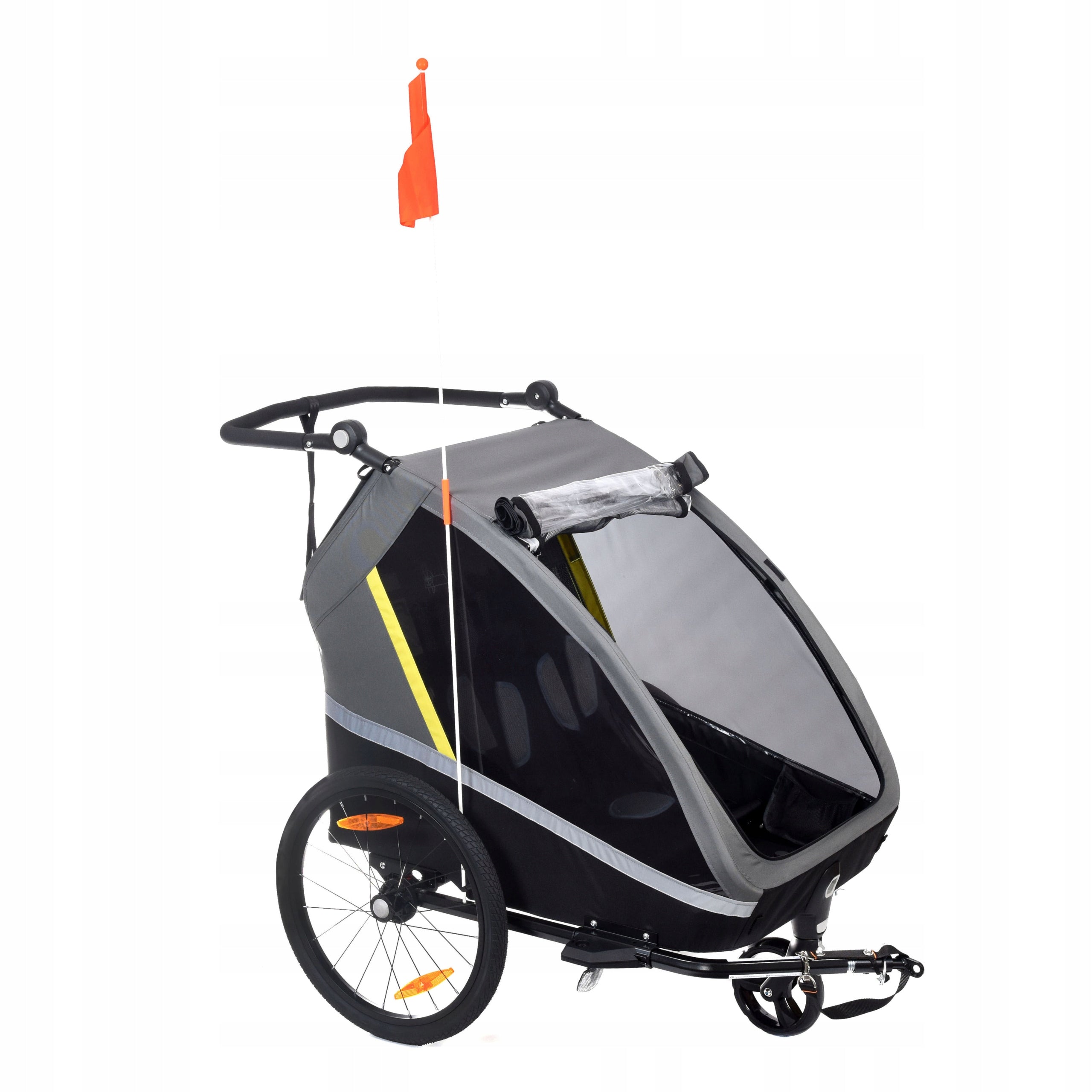 XL CUSHIONED LARGE BICYCLE TRAILER for 2 Children DOUBLE JOGGER