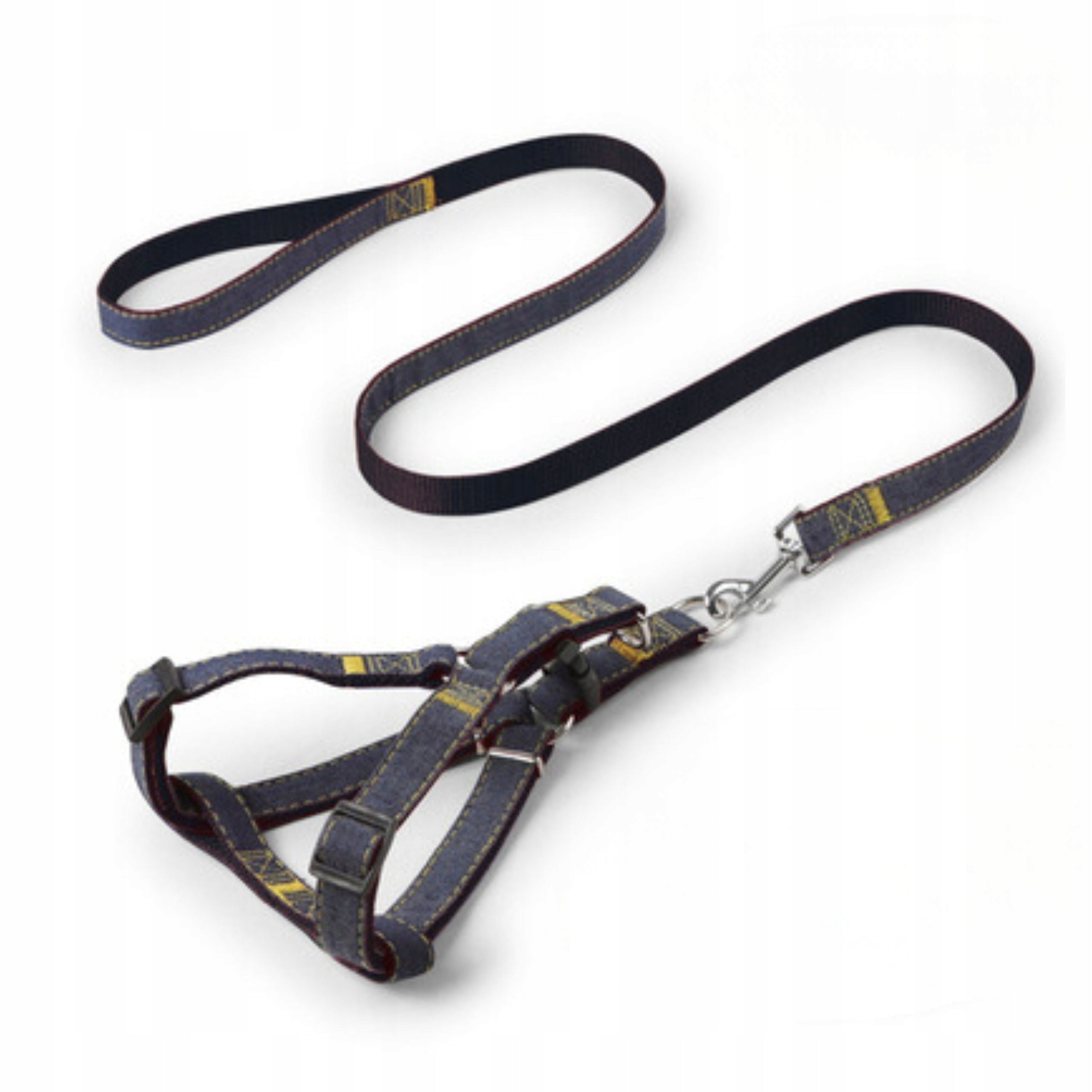 XL Jeans Adjustable Dog Harness and Leash Size XL