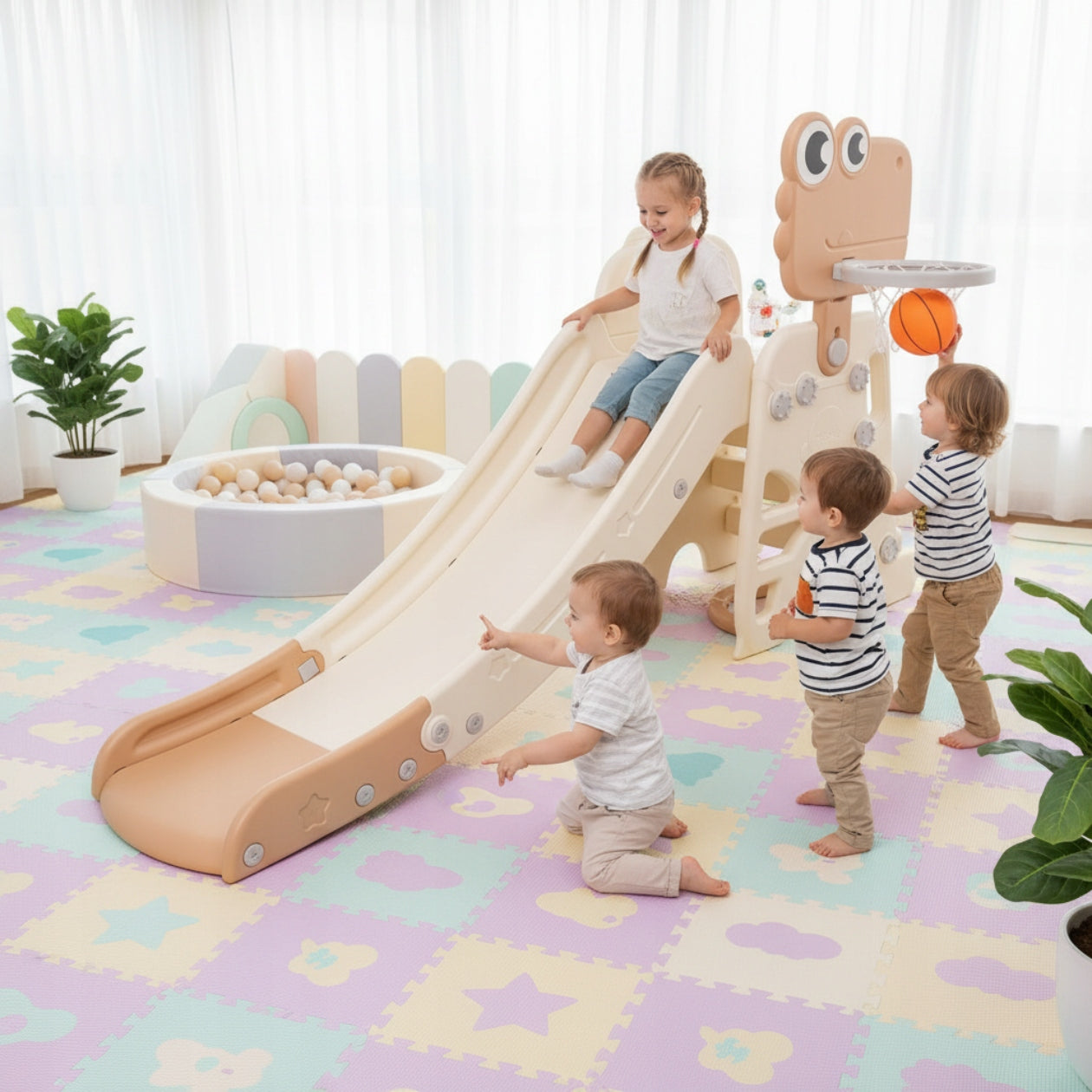 XL KIDS GARDEN SLIDE + BASKETBALL AND BALL GOAL FOOTBALL Brand no brand