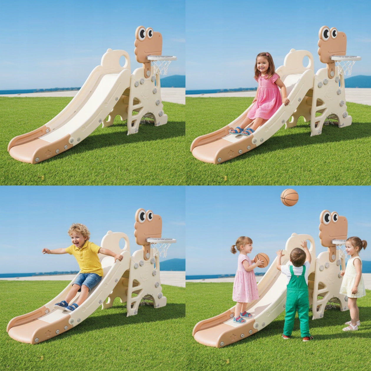 XL KIDS GARDEN SLIDE + BASKETBALL AND BALL GOAL FOOTBALL Packaging status original